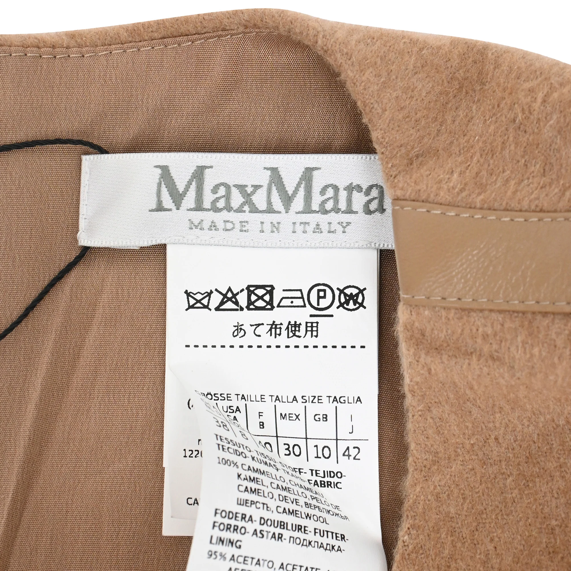 Women's Max Mara Long Sleeve Midi Dress with Pockets in Brown Camel Wool - Image 5