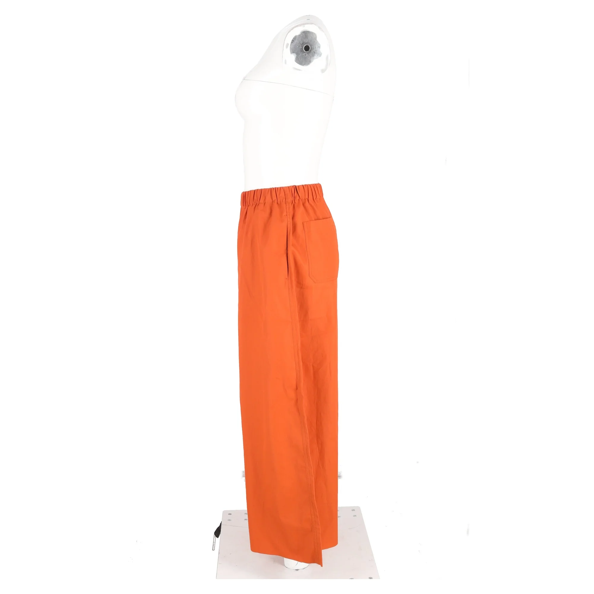 Women's Max Mara Navigli Poplin Palazzo Pants in Orange Cotton - Image 5