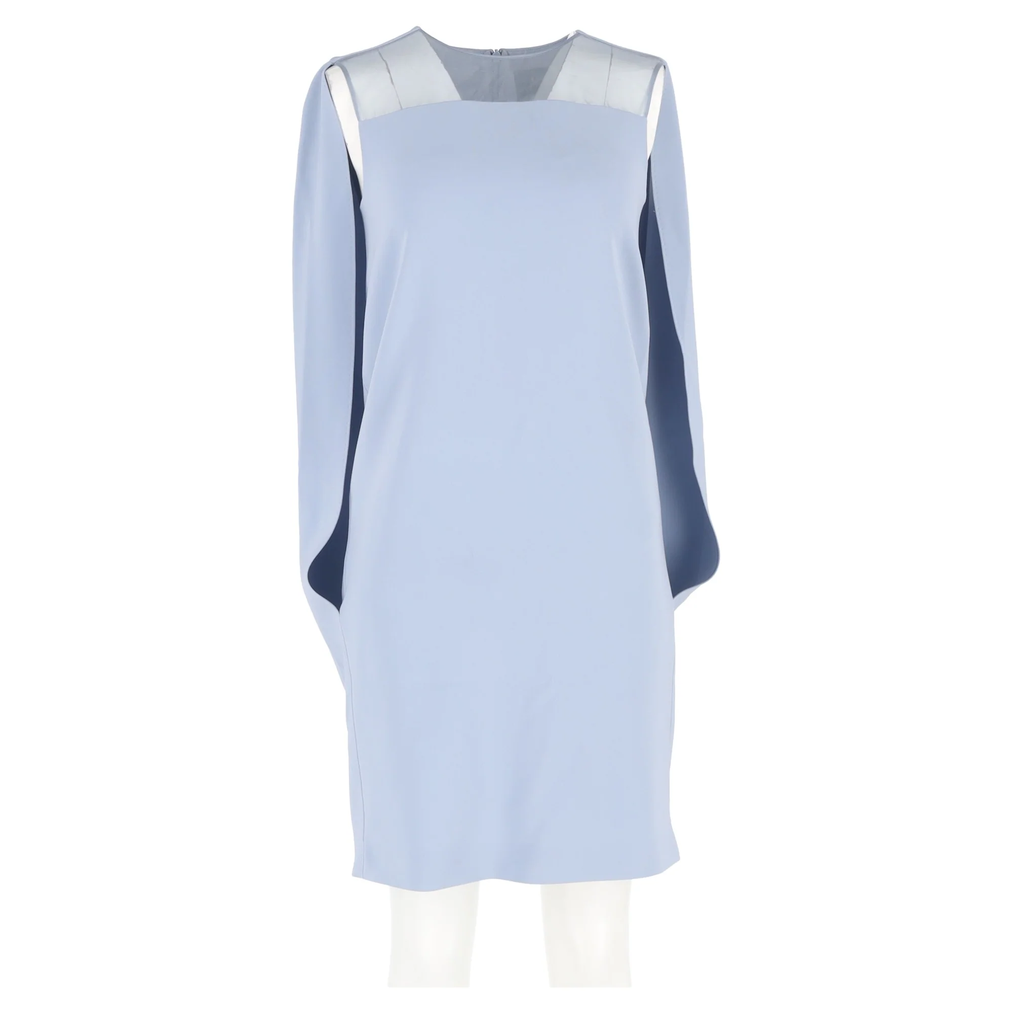 Women's Max Mara Sospiro Cape Mini Dress in Light Blue Triacetate - Image 4
