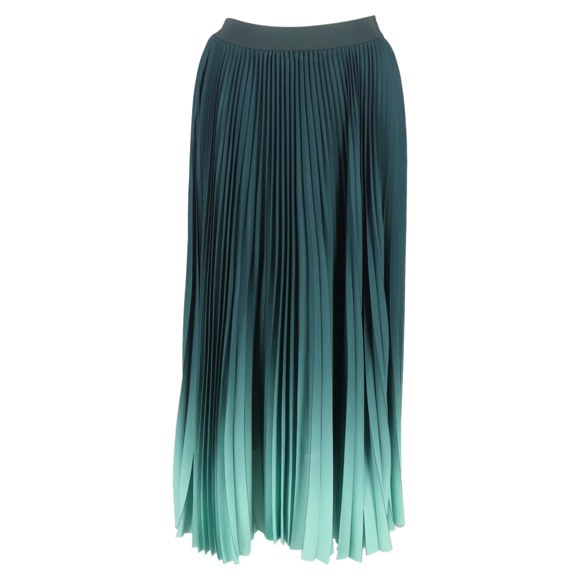 Women's Max Mara Weekend Fulcro Pleated Midi Skirt in Green Polyester