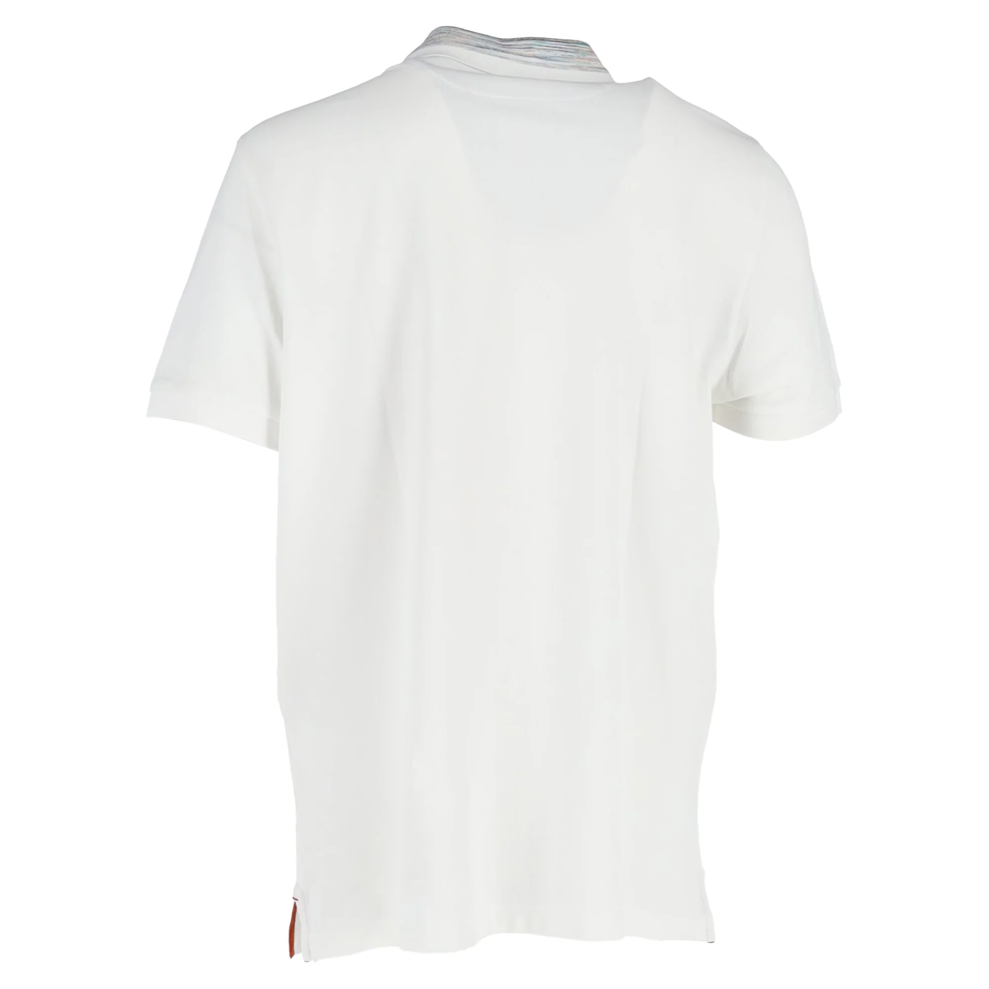Men's Missoni Chevron Collar Polo Shirt in White Cotton - Image 3