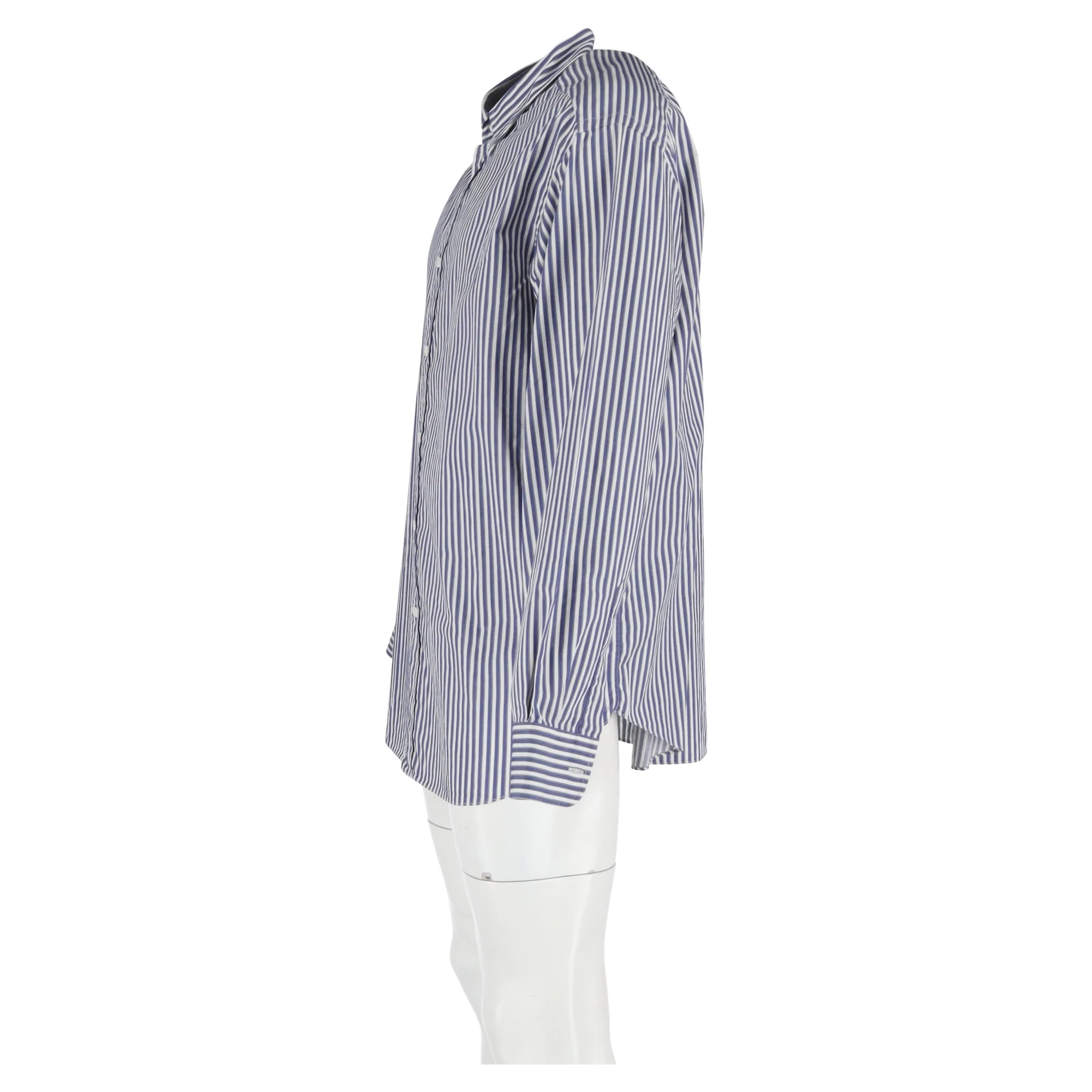 Men's  Missoni Striped Long Sleeve Shirt in Navy Blue Cotton - Image 5