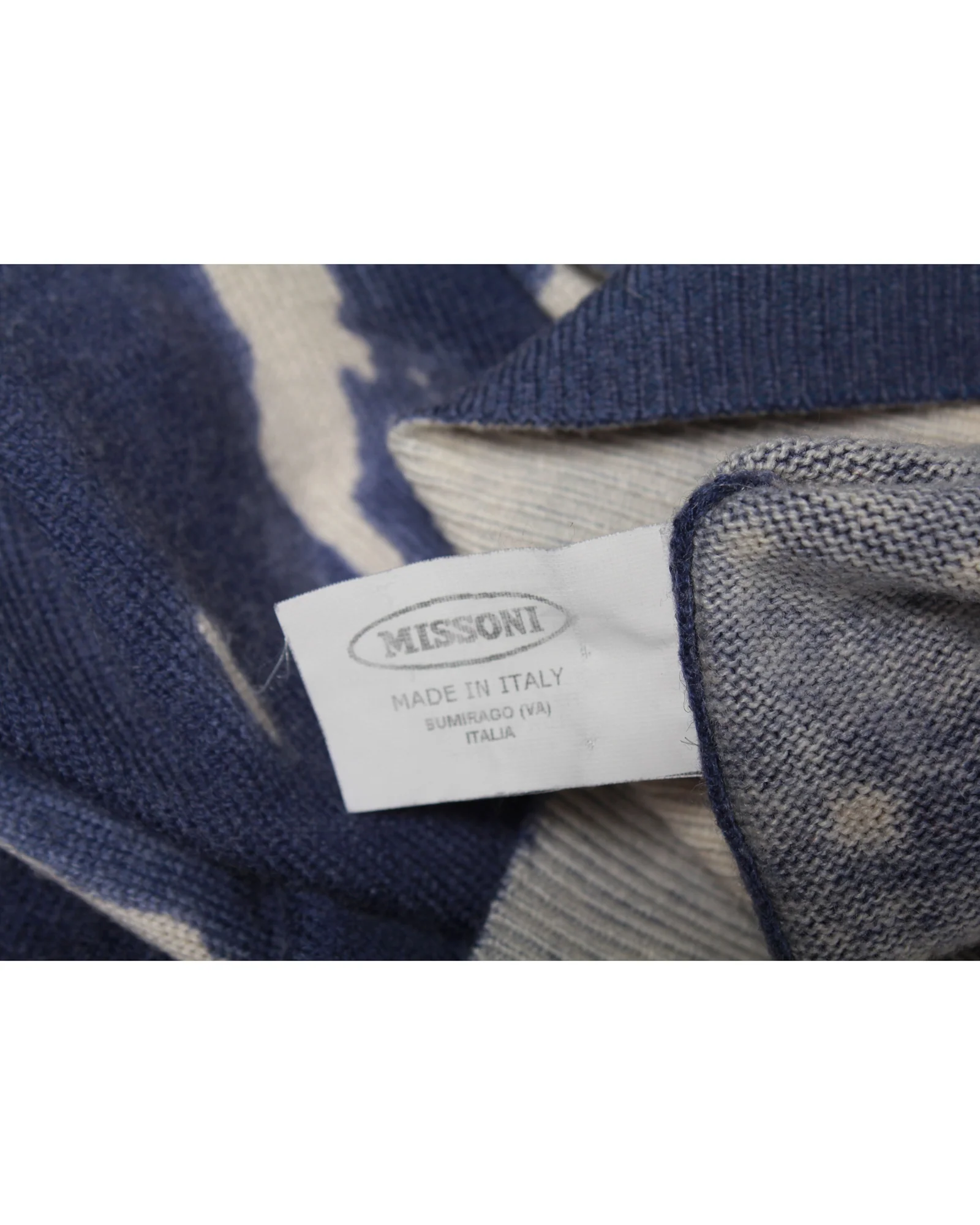 Men's Missoni Tie Dye Effect Knit Sweatshirt in Blue Cashmere - Image 5