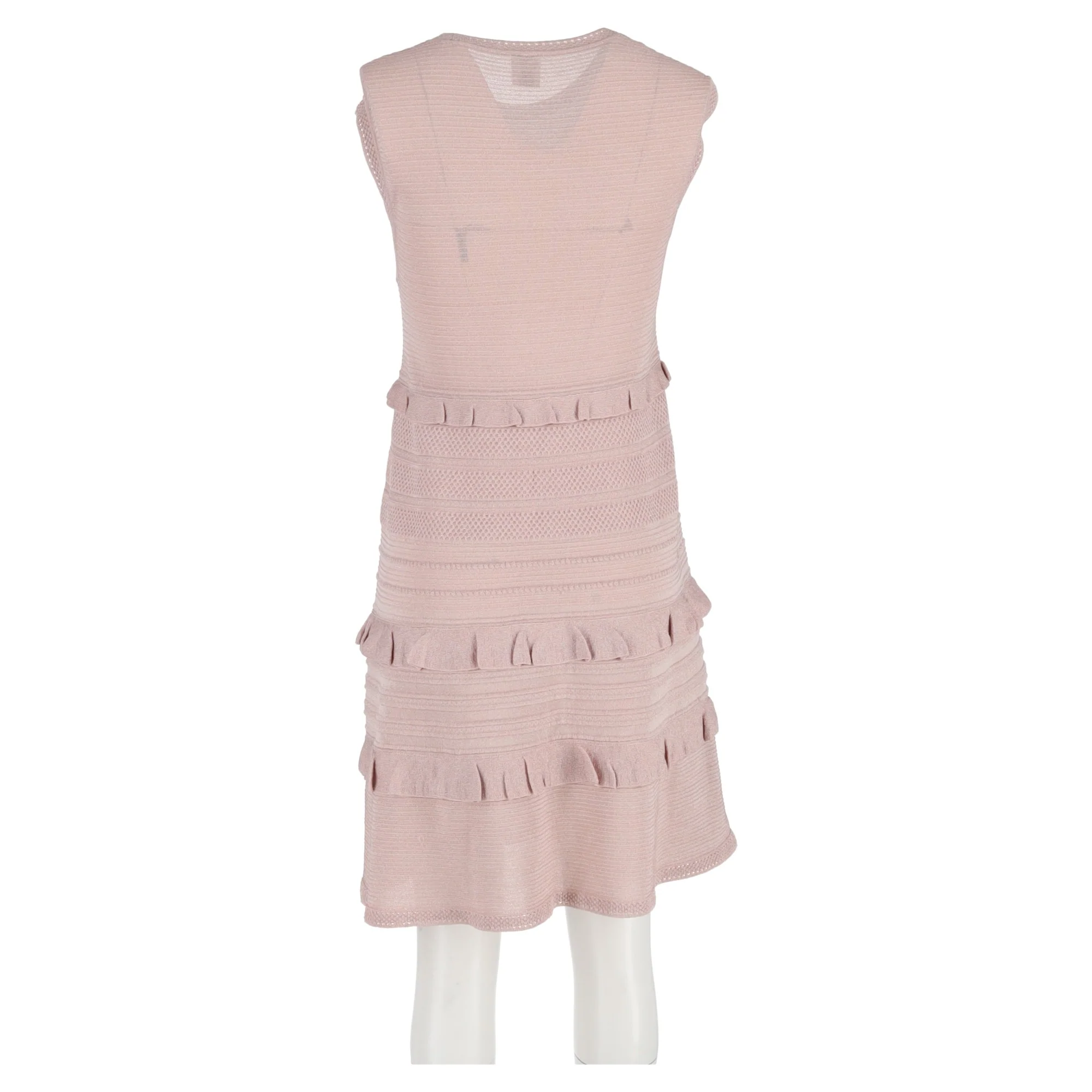 Women's M Missoni Tiered Sleeveless Dress in Pink Polyamide - Image 6