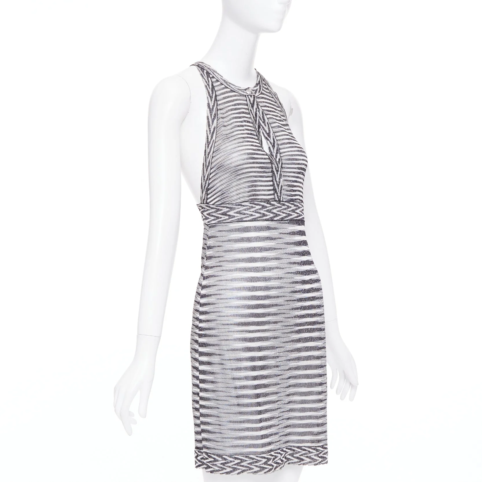 Women's Missoni Armonia metallic striped jersey lurex knit dress - Image 3