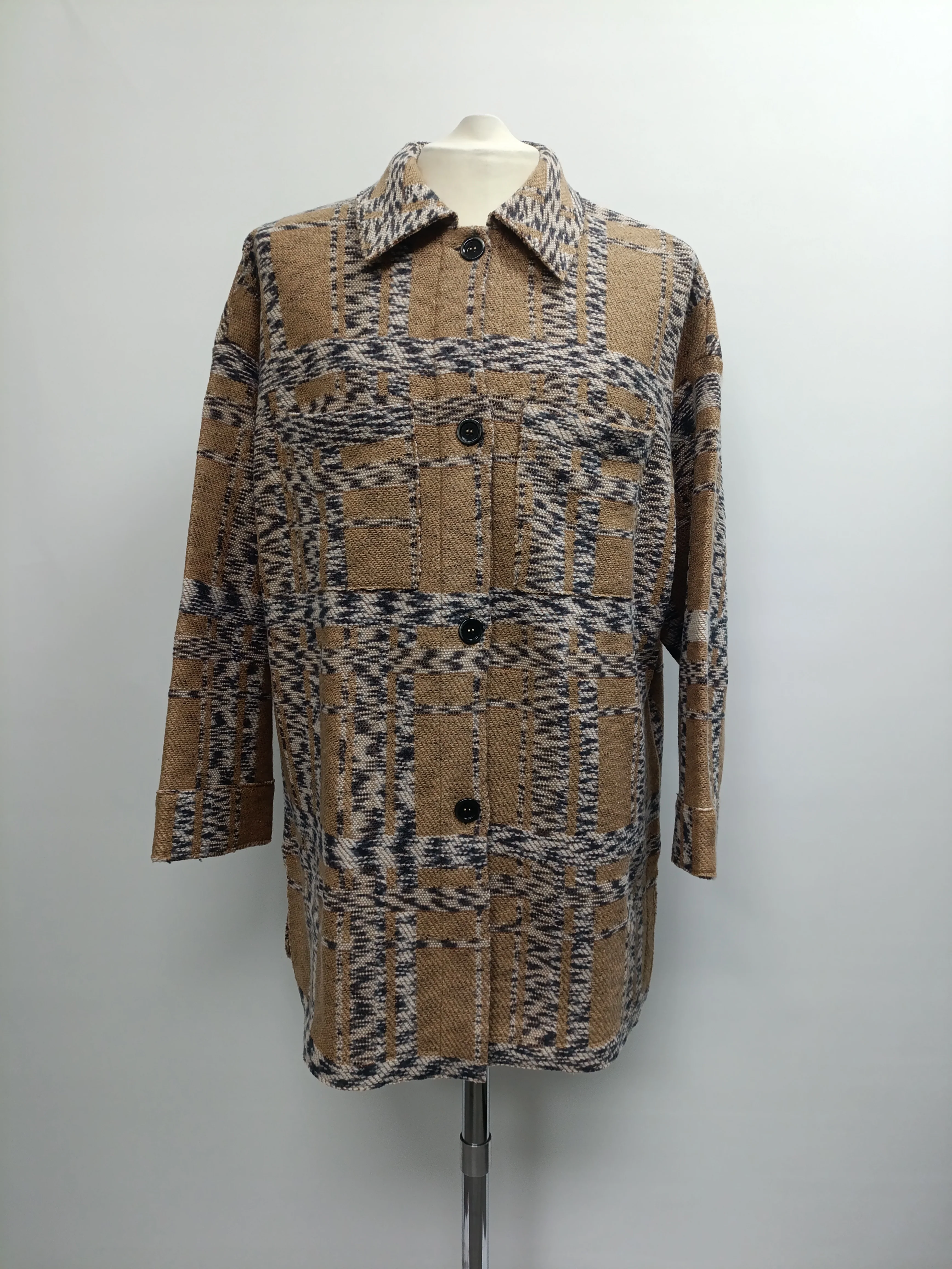 Women's Missoni Knitted Button-Down Coat with Pockets in Brown Wool - Image 6