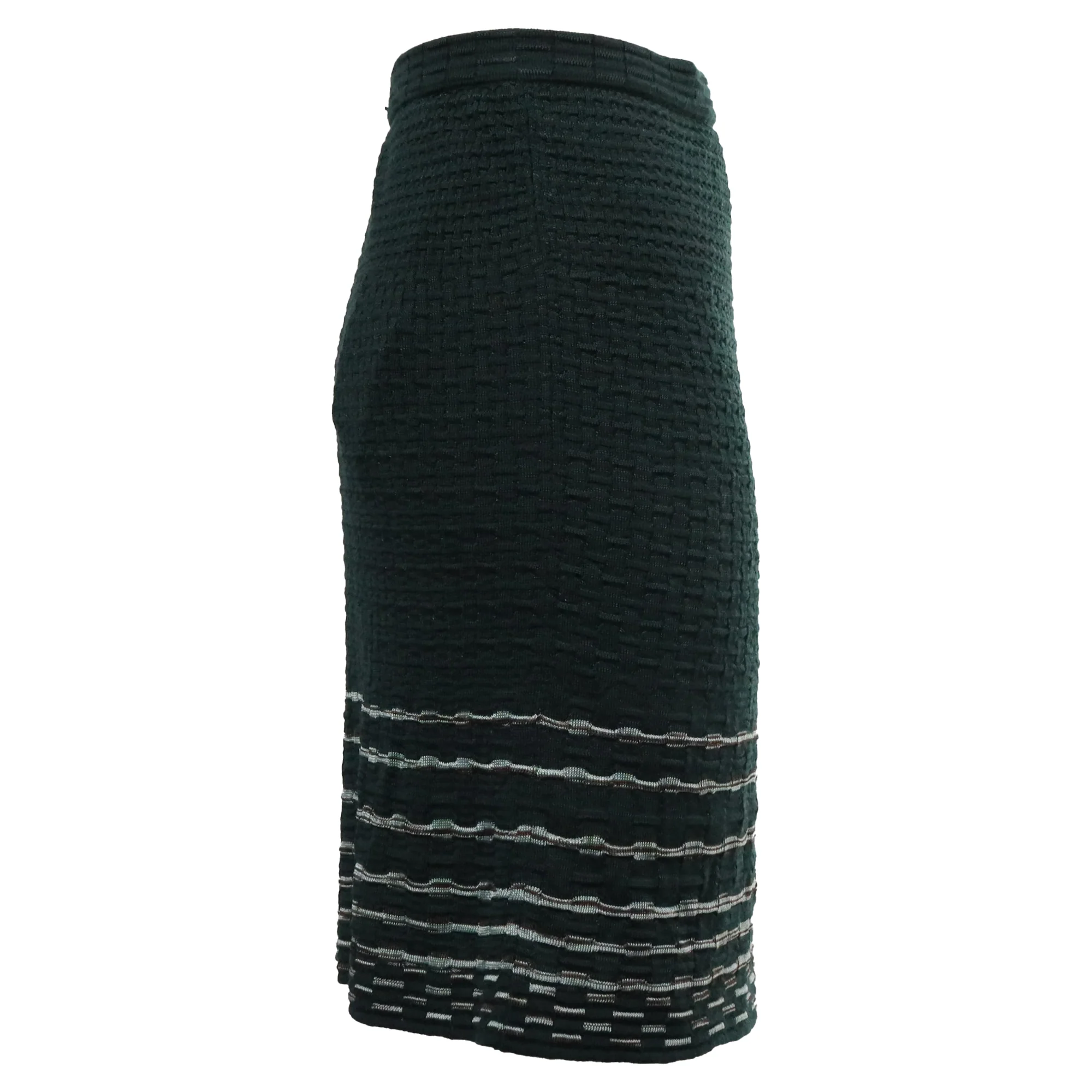 Women's Missoni Knitted Stripe-Accent Mini Skirt in Olive Viscose - Image 2