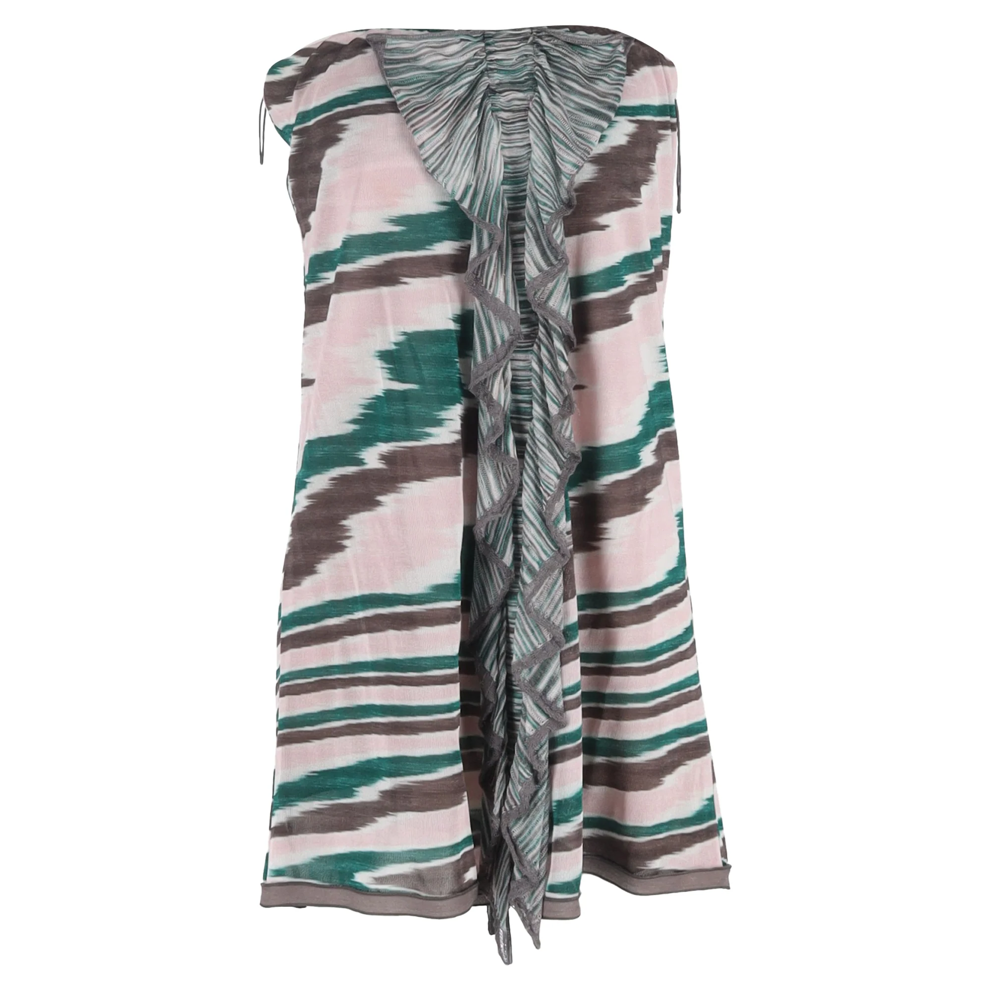 Women's Missoni Ruffled Strapless Mini Dress in Multicolor Viscose