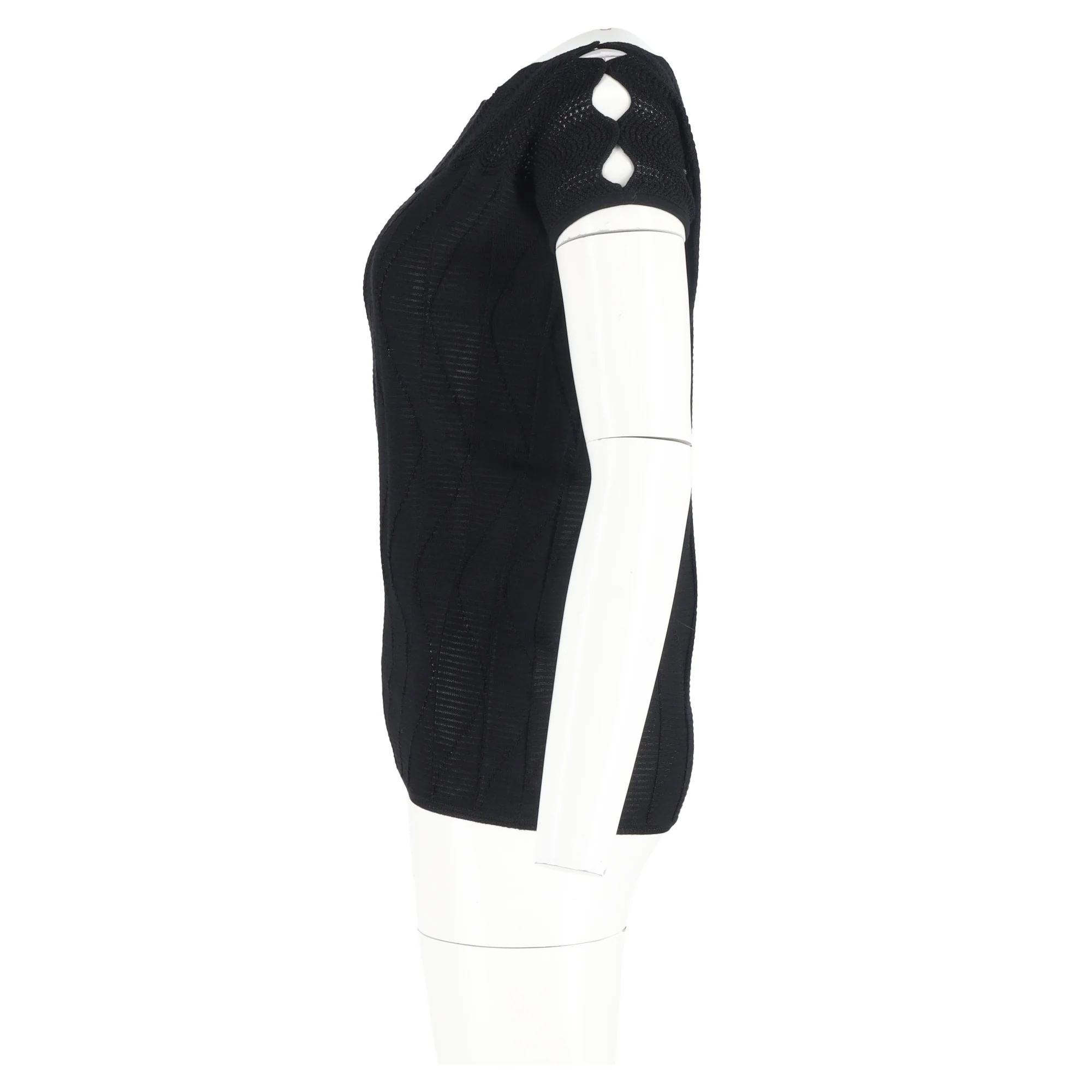 Women's Missoni Shoulder Cut-Out Top in Black Cotton - Image 5