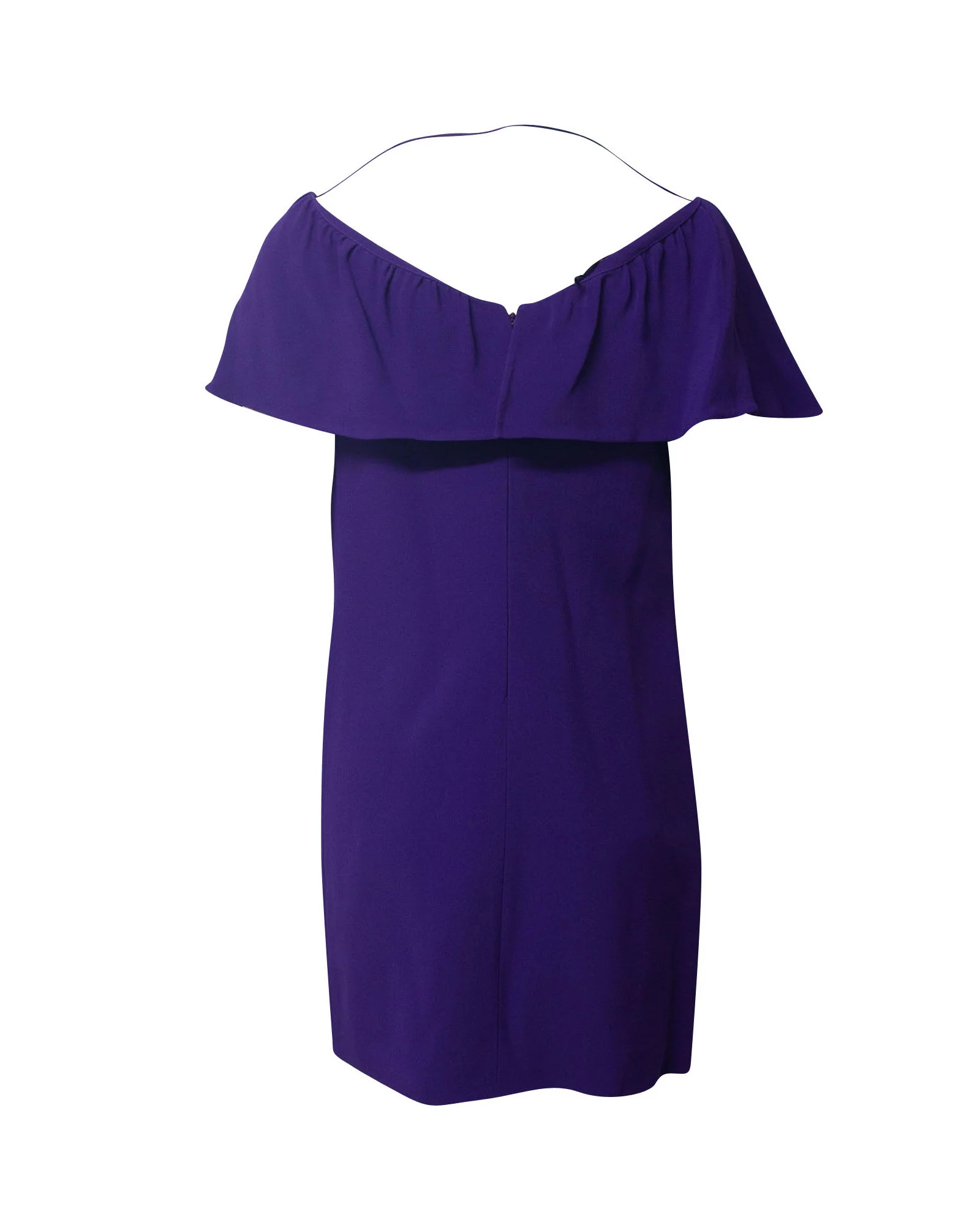 Women's Miu Miu Boat Neck Mini Dress in Purple Acetate - Image 2