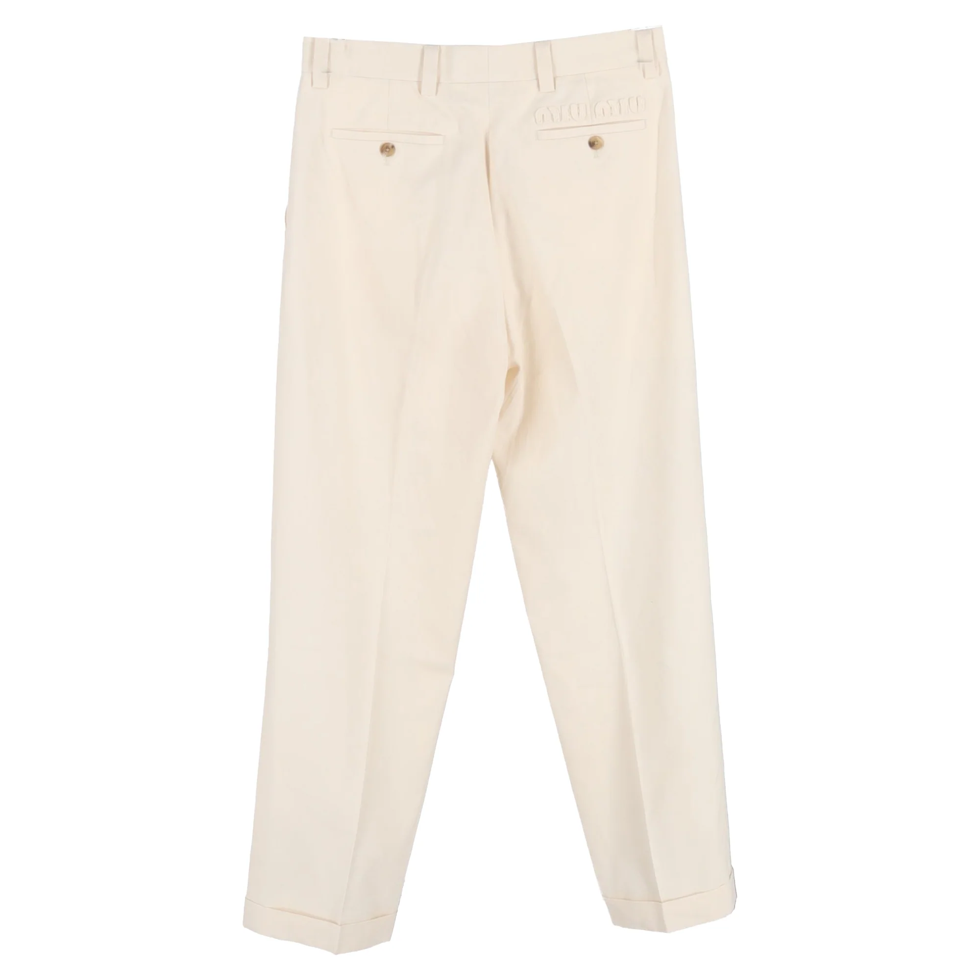 Women's Miu Miu Straighht-Leg Trousers in Cream Cotton - Image 2