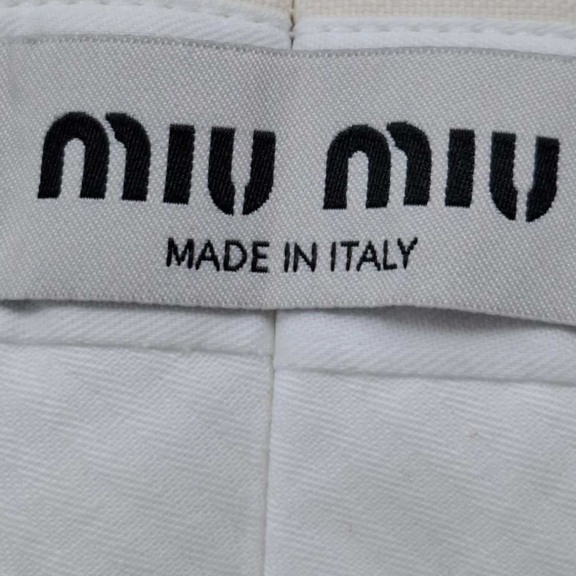 Women's Miu Miu Straighht-Leg Trousers in Cream Cotton - Image 3