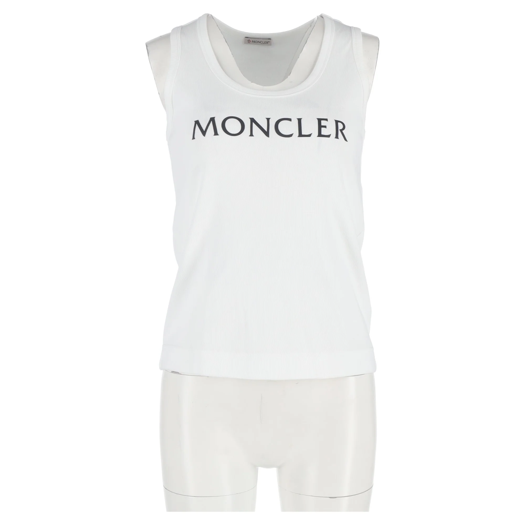 Women's Moncler Logo tank Top in White Cotton - Image 4