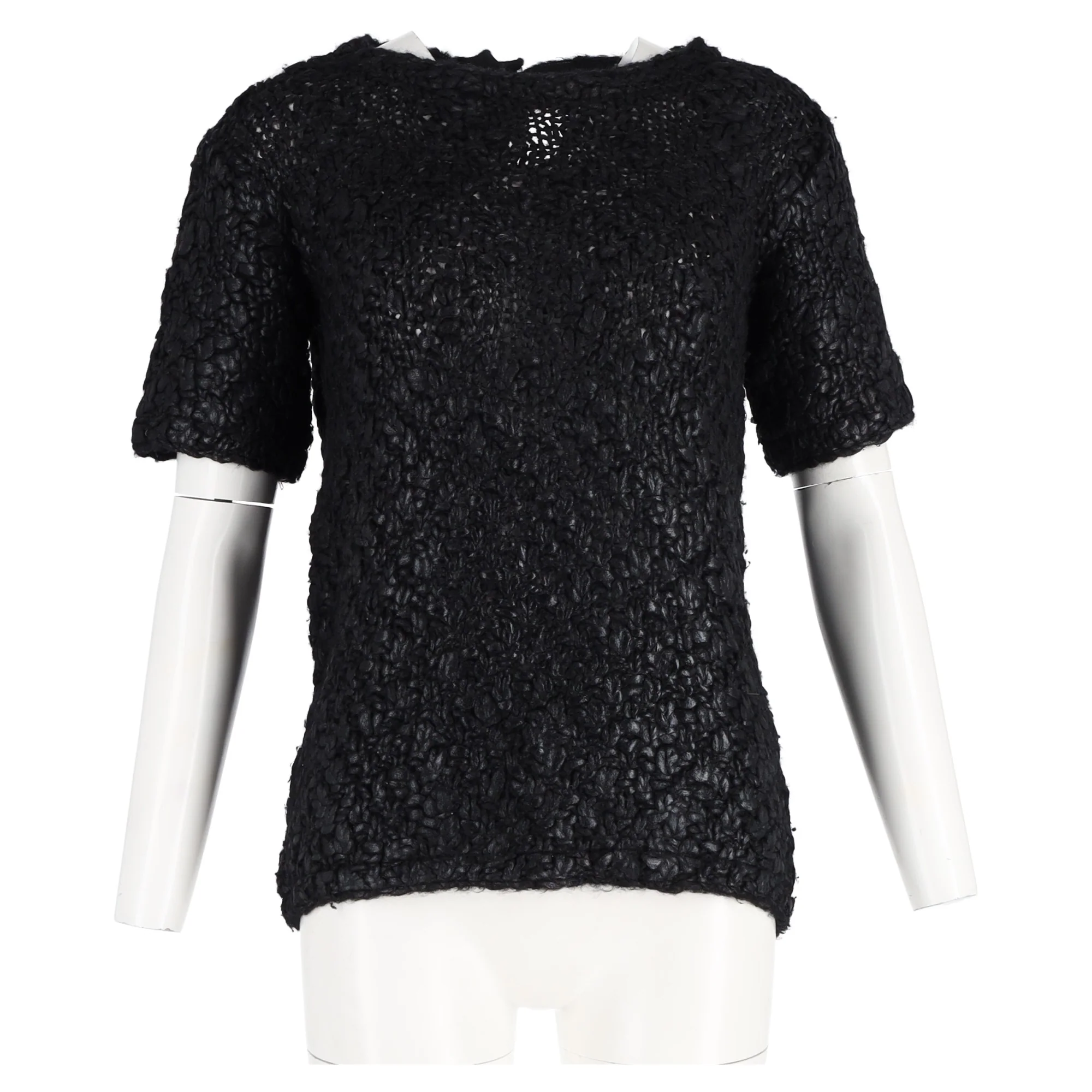 Women's Moncler Maglioni Tricot Girocollo Knit Top in Black Wool - Image 4