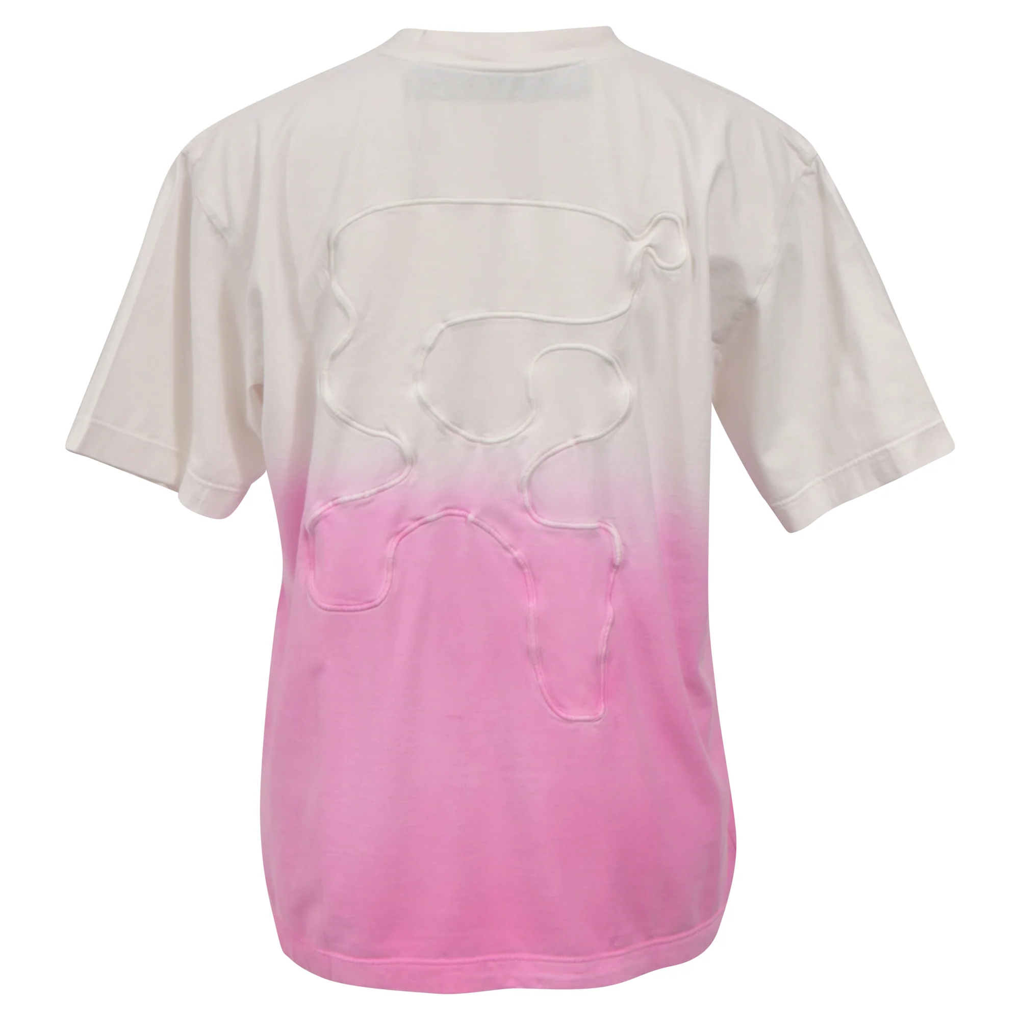 Women's Off White Gradient Effect T-shirt in Pink Cotton - Image 3