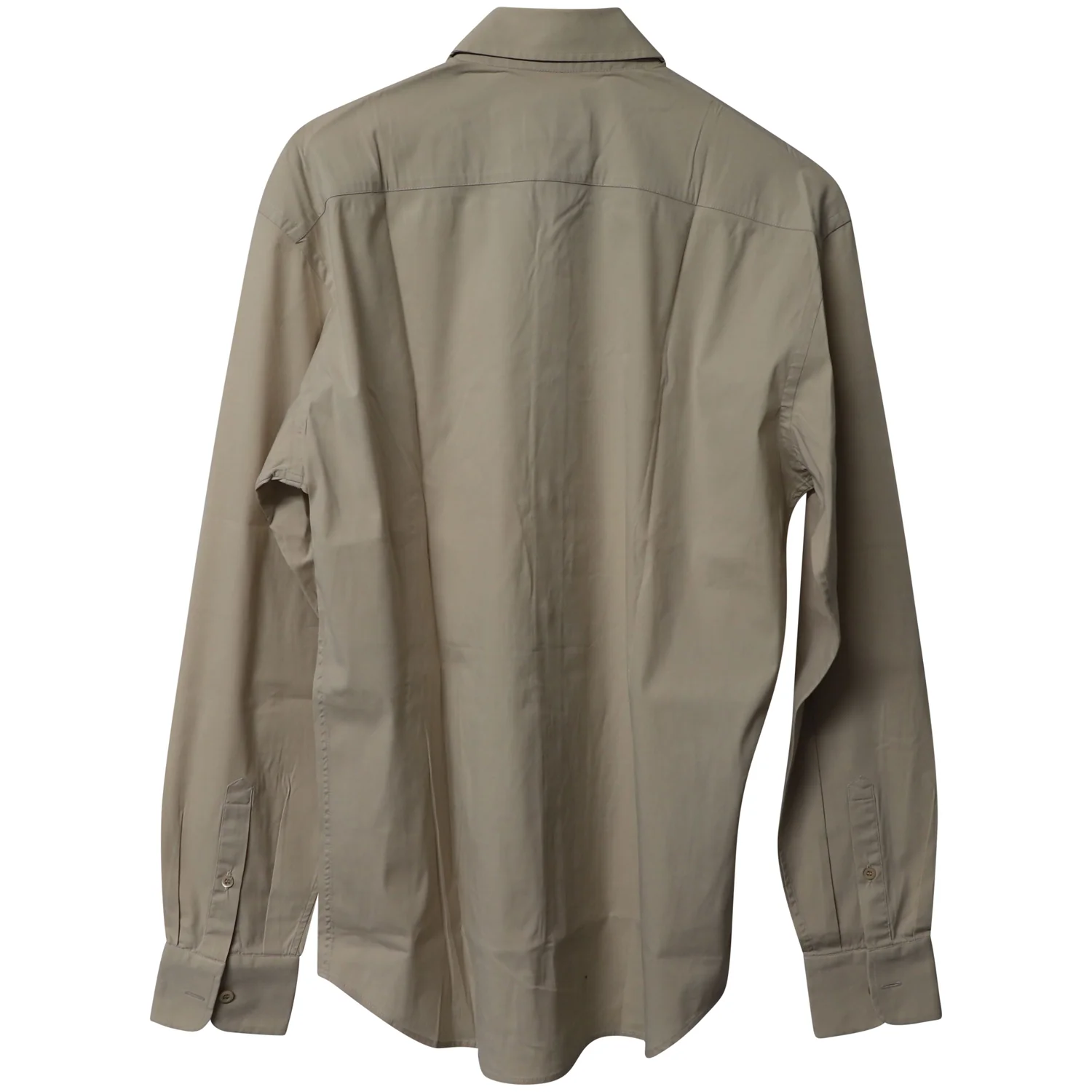 Men's Prada Long Sleeve Button-up Shirt in Nude Cotton - Image 2