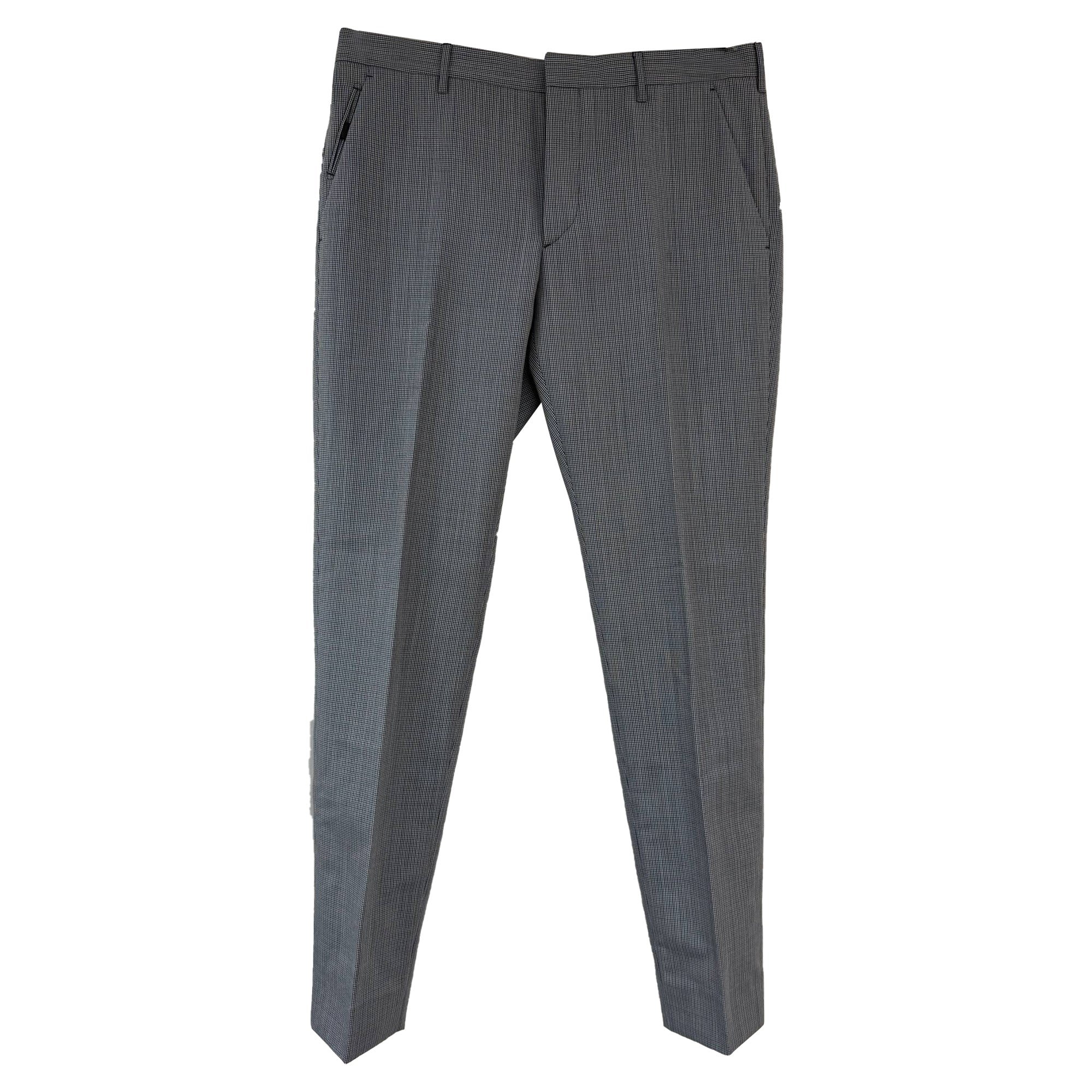 Men's Prada Straight Leg Pants in Grey Wool