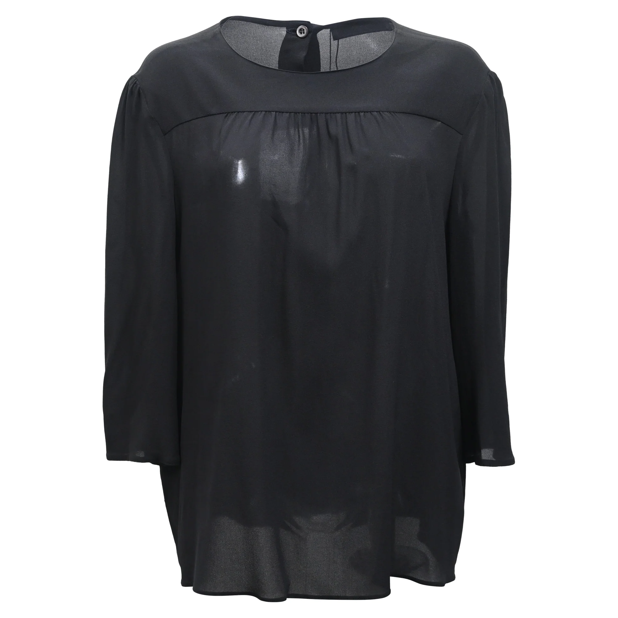 Women's  Prada Back Buttoned Blouse in Black Viscose