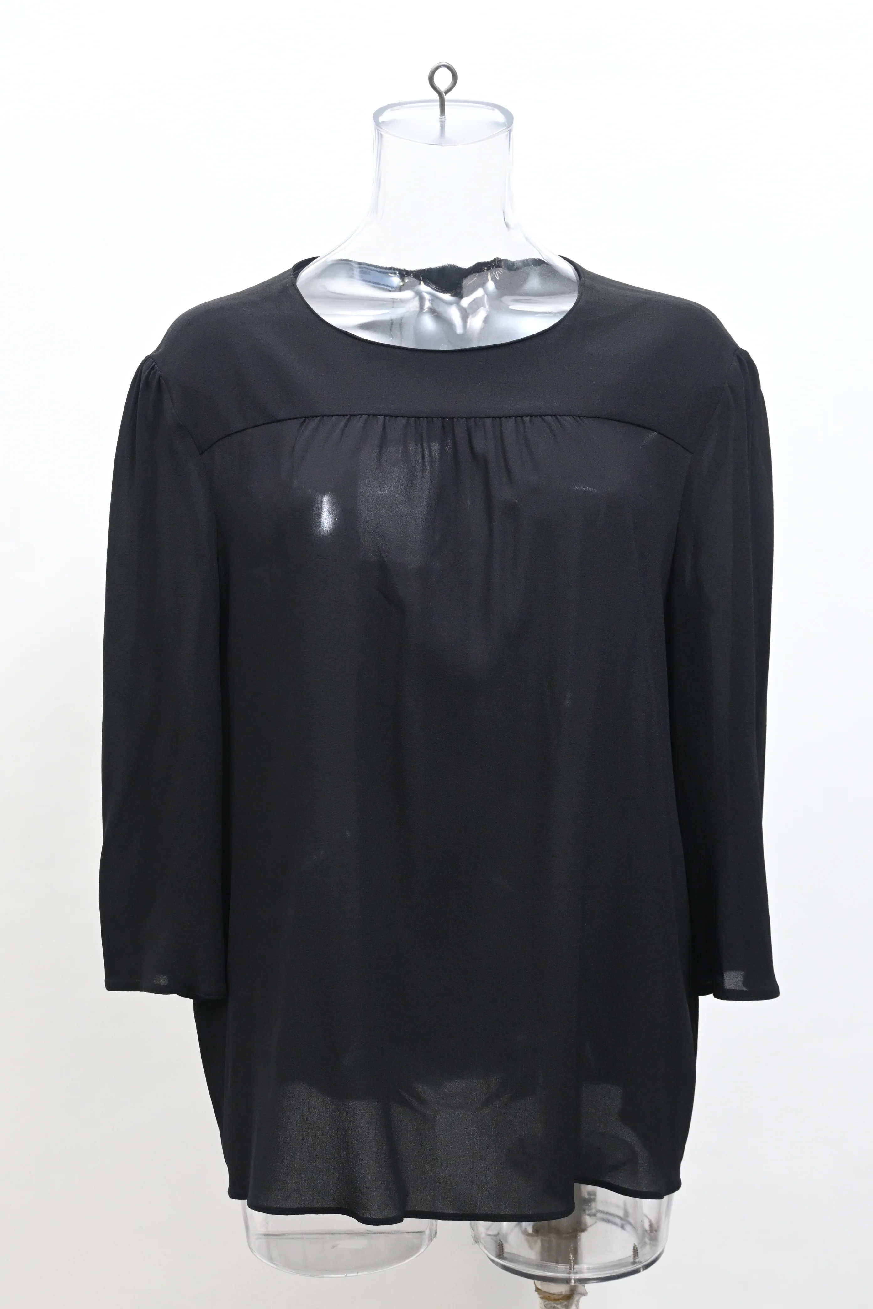 Women's  Prada Back Buttoned Blouse in Black Viscose - Image 6
