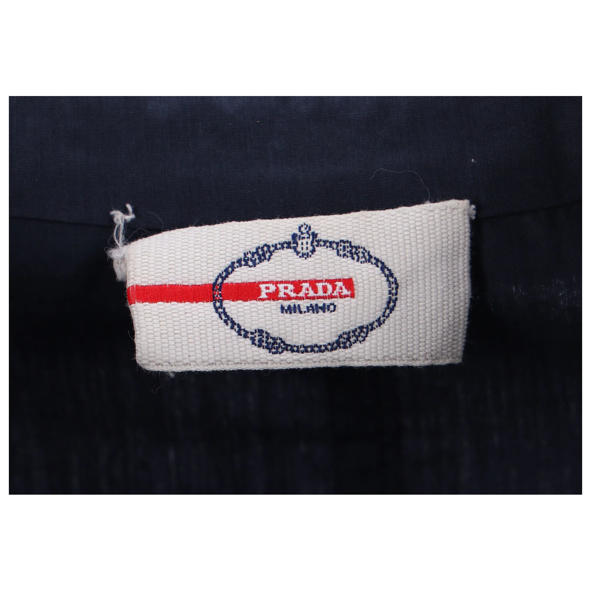 Women's  Prada Belted Midi Shirt Dress in Navy Blue Cotton - Image 9