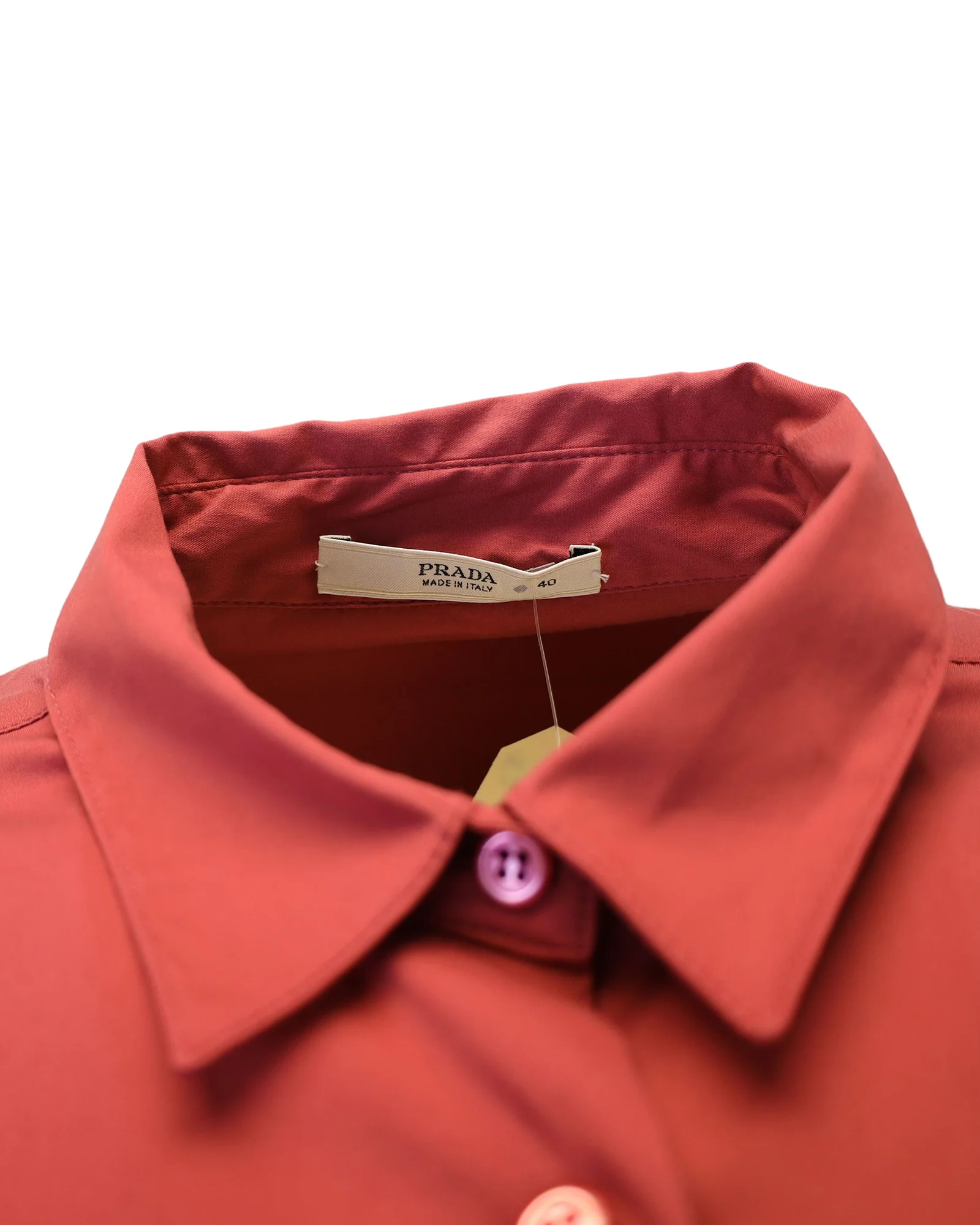 Women's Prada Button Down Shirt in Red Cotton - Image 4