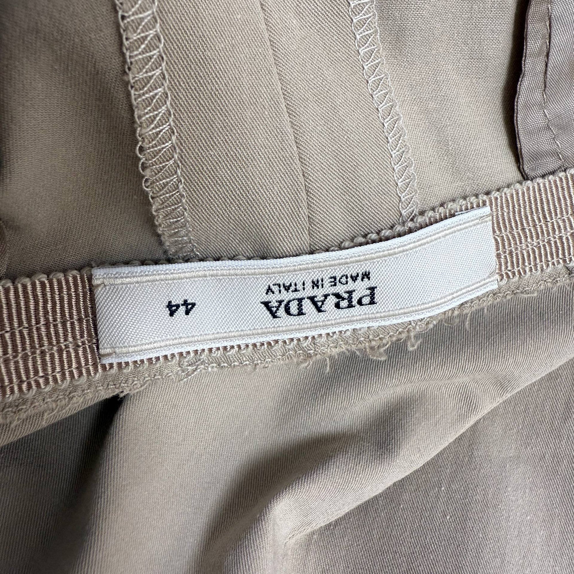 Women's Prada Low-Rise Cropped Trousers in Brown Cotton - Image 4