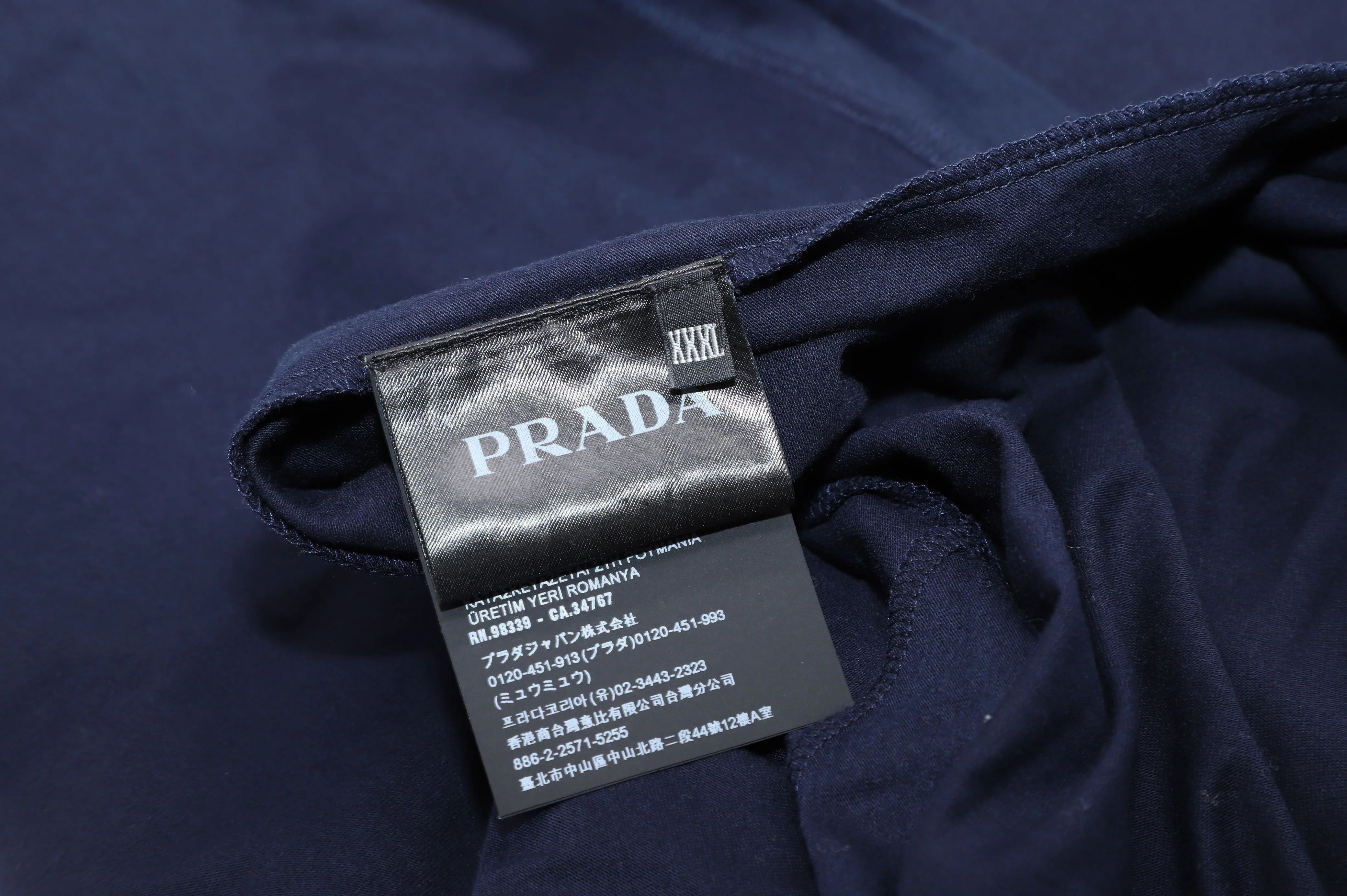 Women's Prada Tee in Navy Blue Cotton - Image 4