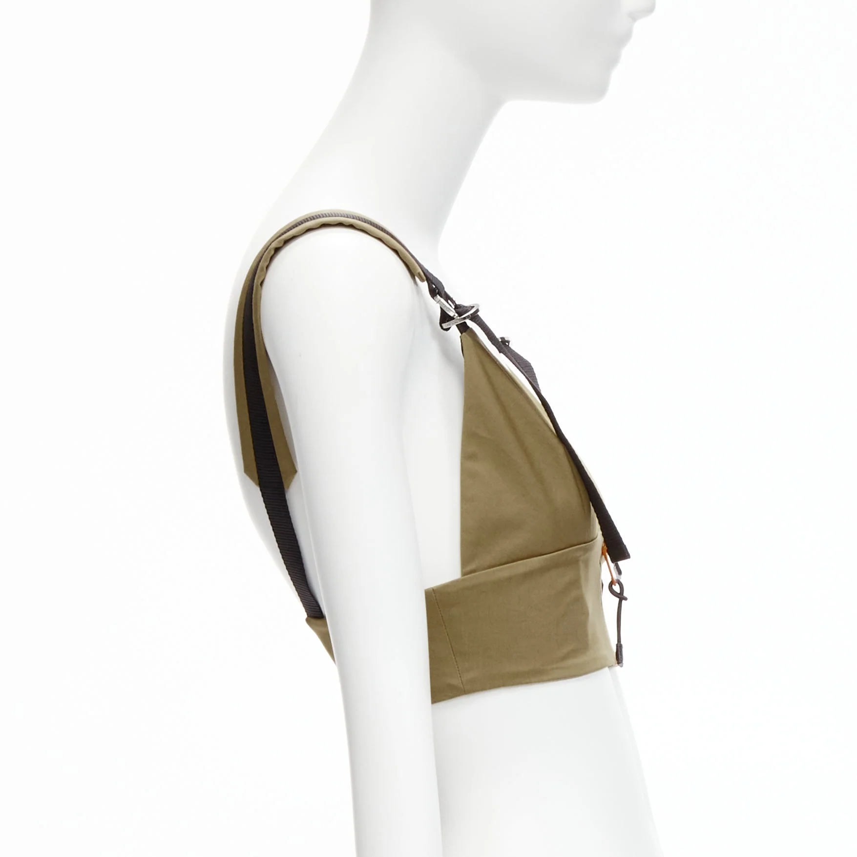 Women's Prada zip khaki technical strap bra top - Image 10