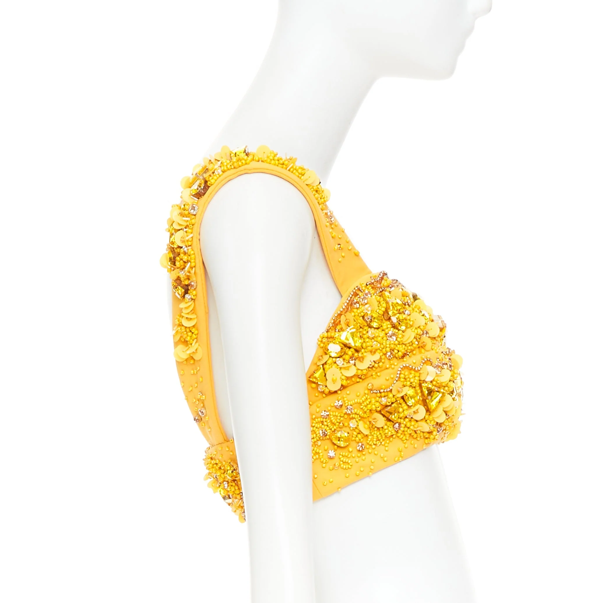 Women's Rare Prada Runway wool crystal jewel encrusted bustier top - Image 4