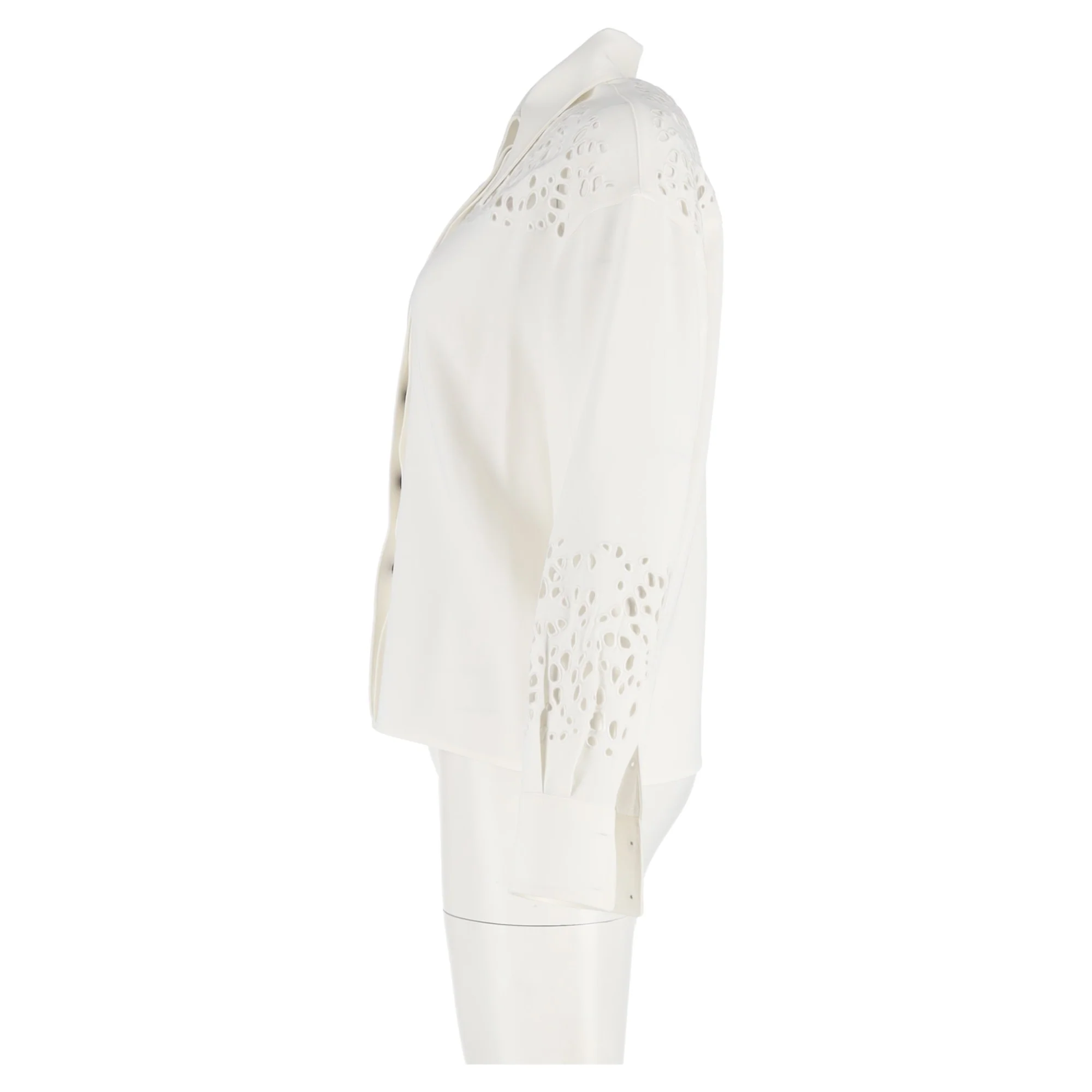 Women's Proenza Schouler Broderie Anglaise Crepe Shirt in White Triacetate - Image 5