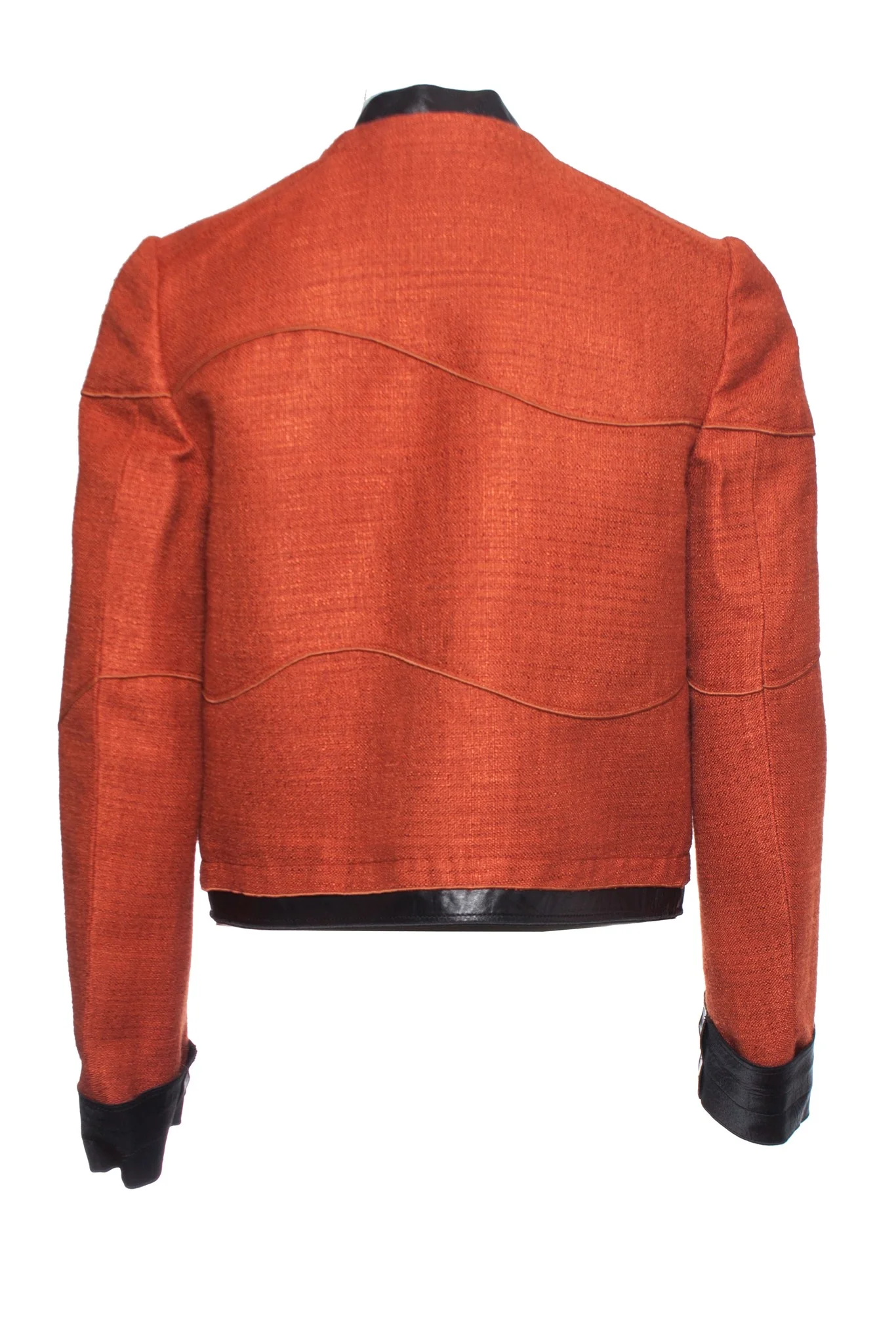 Women's Proenza Schouler Leather trimmed tweed jacket. - Image 2
