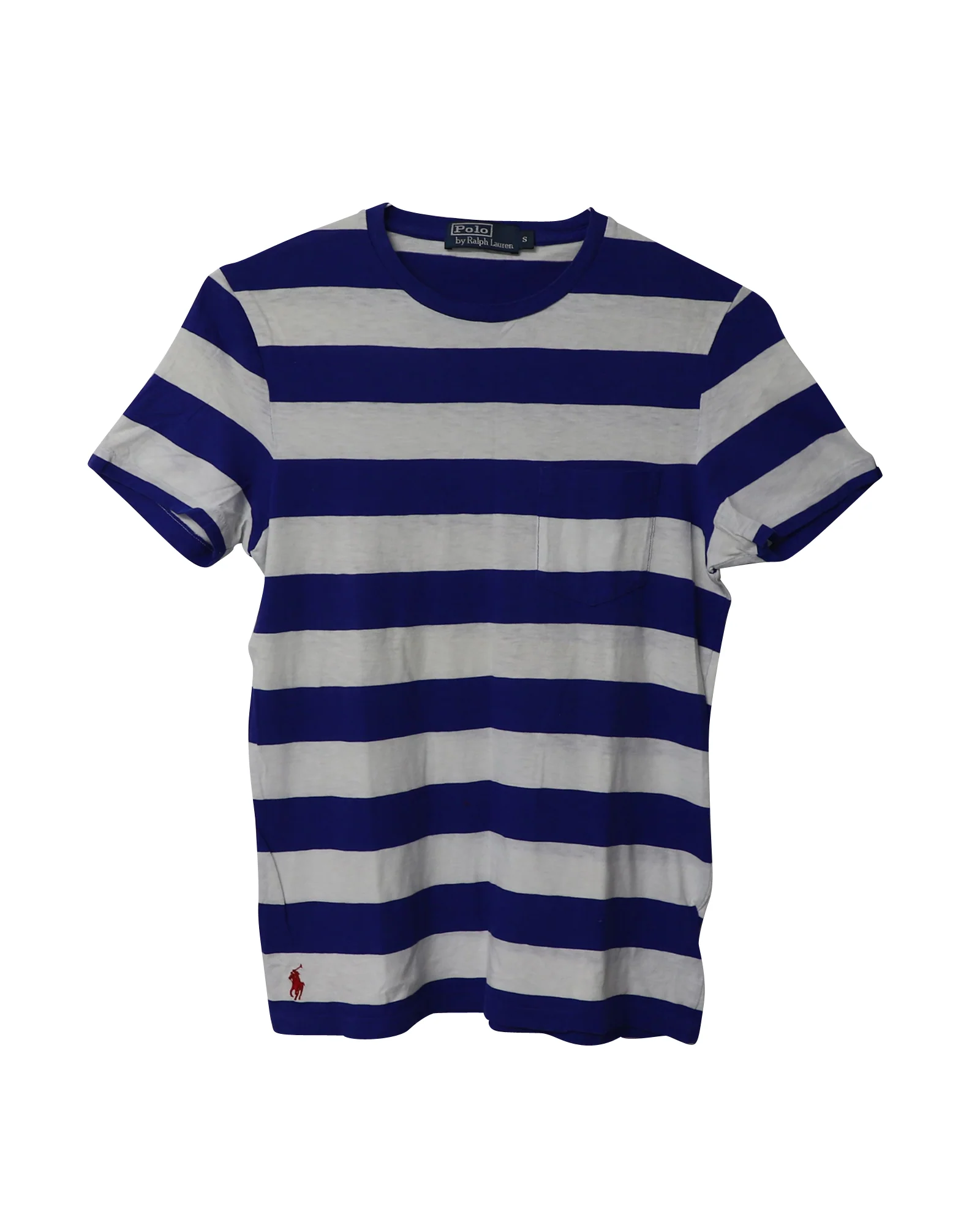 Men's Polo by Ralph Lauren Stripe T-shirt in Blue and White Cotton