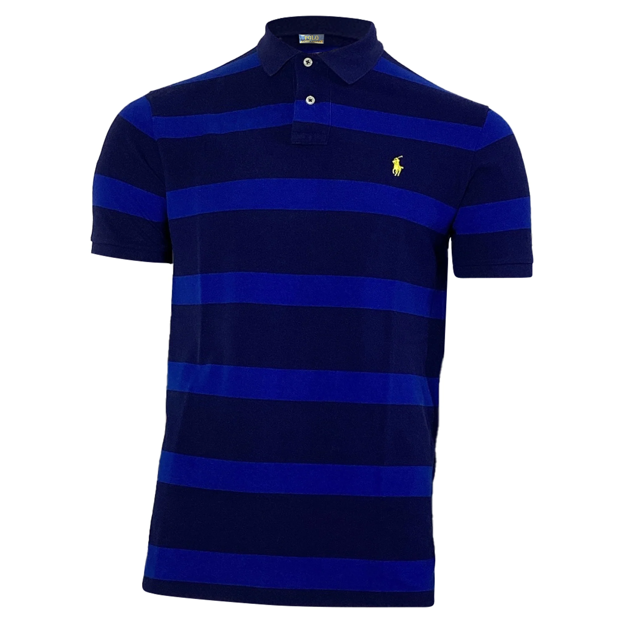 Men's Polo Ralph Lauren Striped Polo Shirt in Blue Cotton