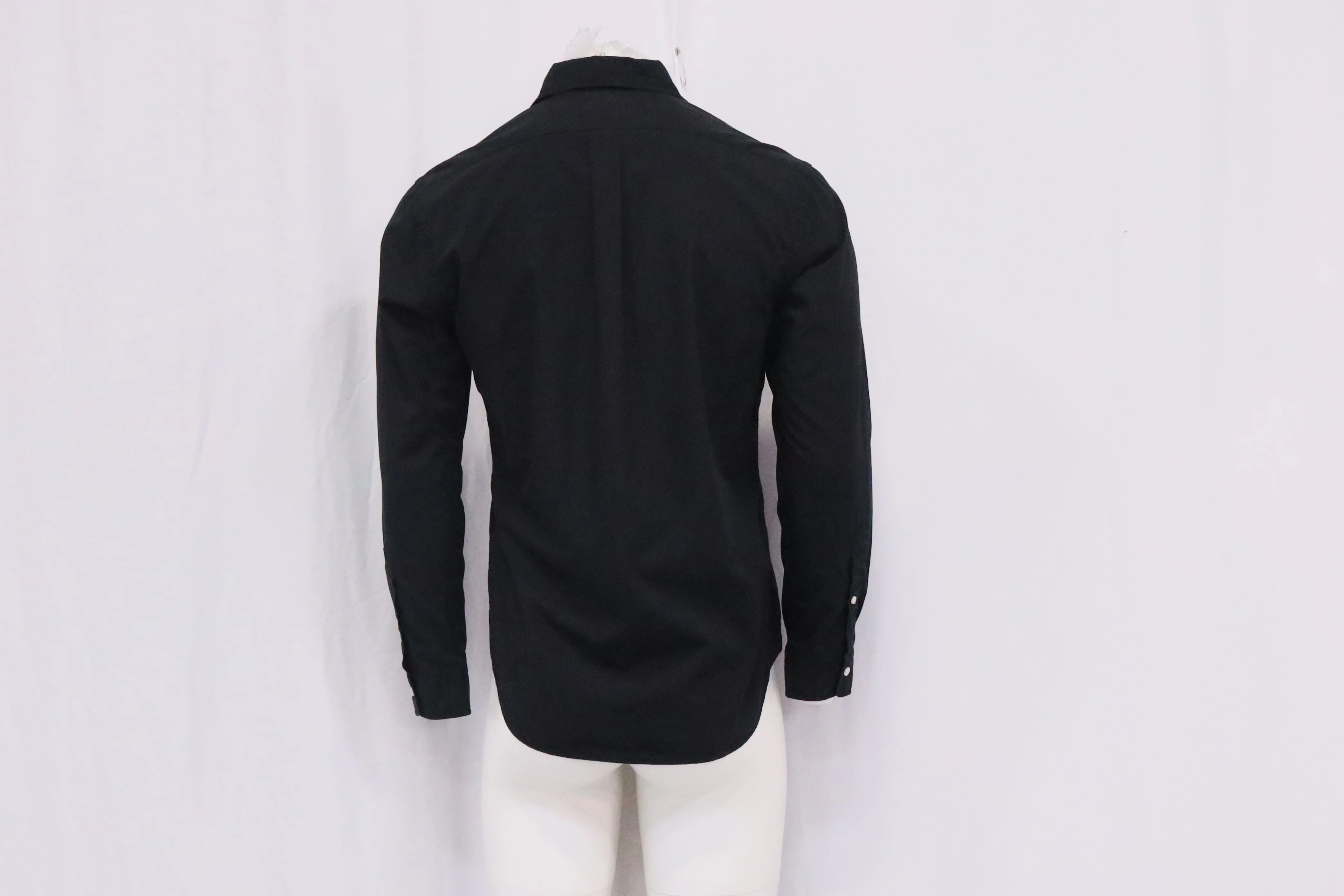 Men's Ralph Lauren Pony-Embroidered Long Sleeve Shirt in Black Cotton - Image 5