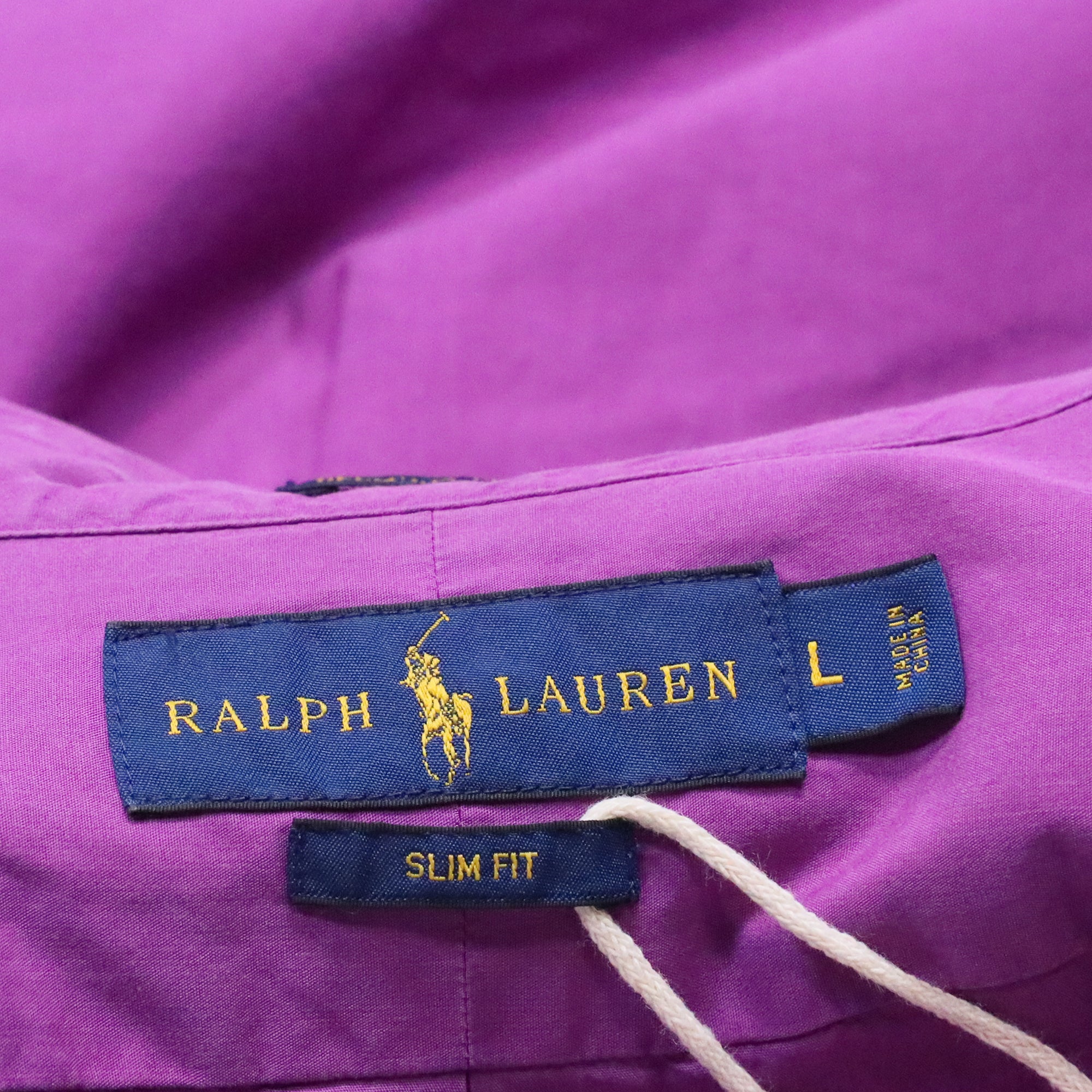 Men's Ralph Laurent Pony-Embroidered Long Sleeve Shirt in Purple Cotton - Image 5