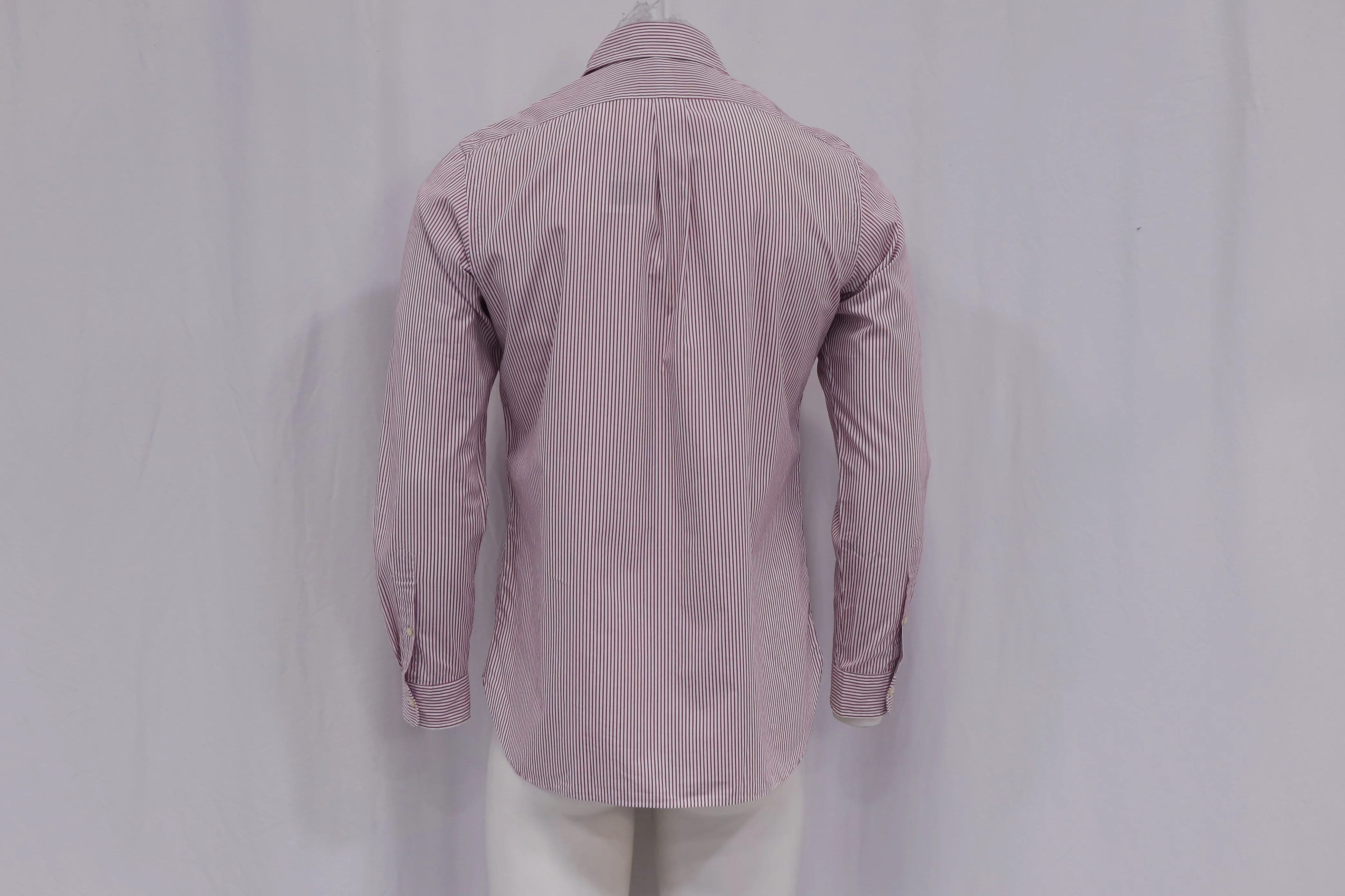 Men's Ralph Laurent Striped Pony-Embroidered Long Sleeve Shirt in Red Cotton - Image 10