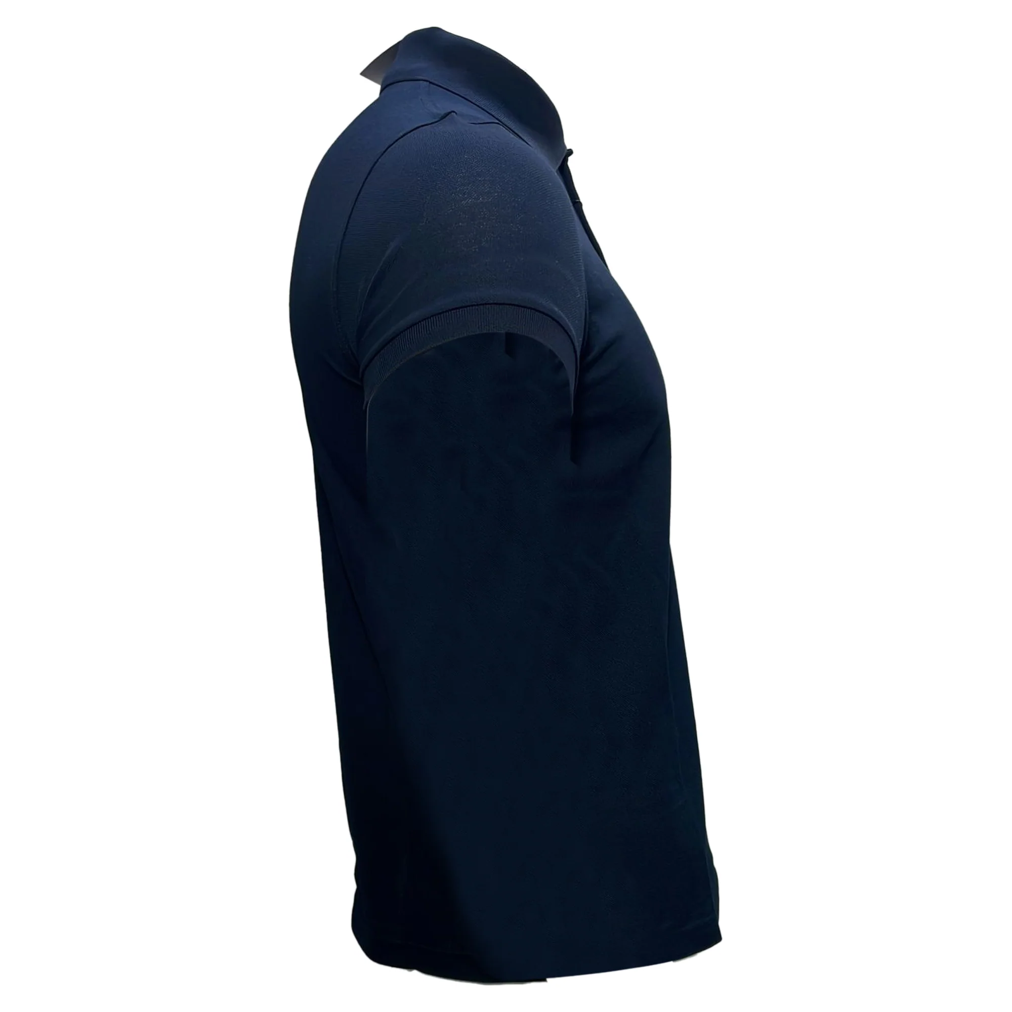 Men's Saint Laurent Cassandre Embroidered-Logo Polo Shirt in Navy Blue Cotton - Image 3