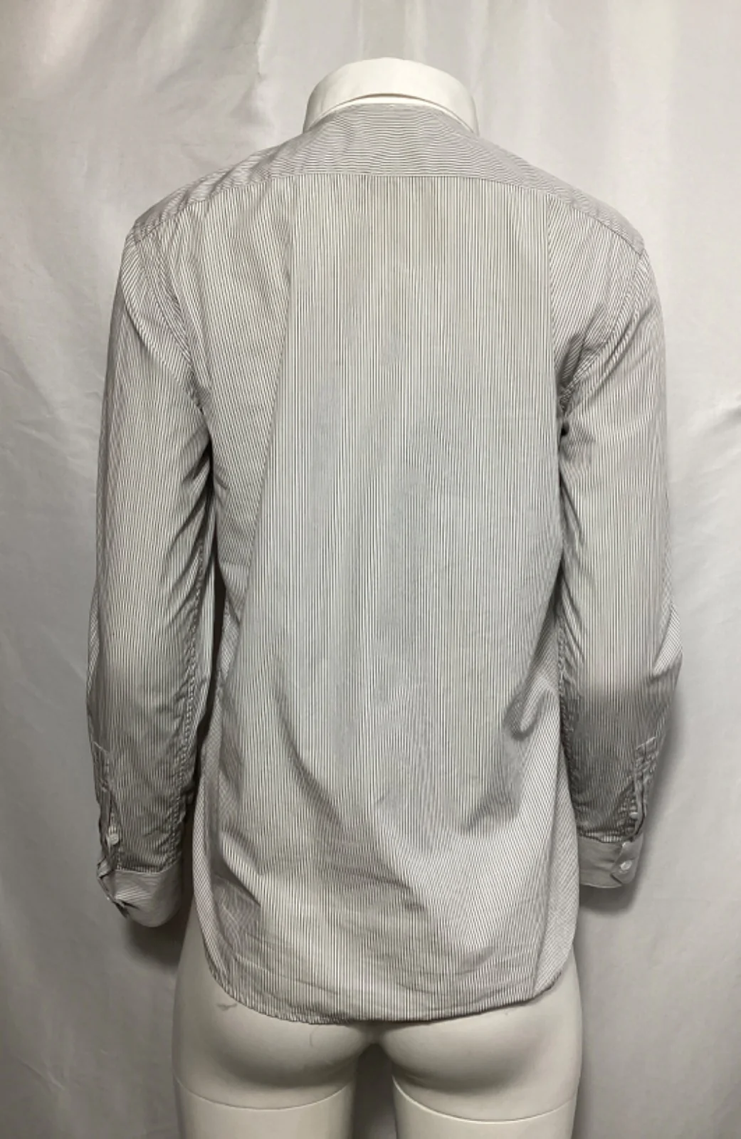 Men's Saint Laurent Striped Long Sleeve Shirt in Black and White Cotton - Image 8