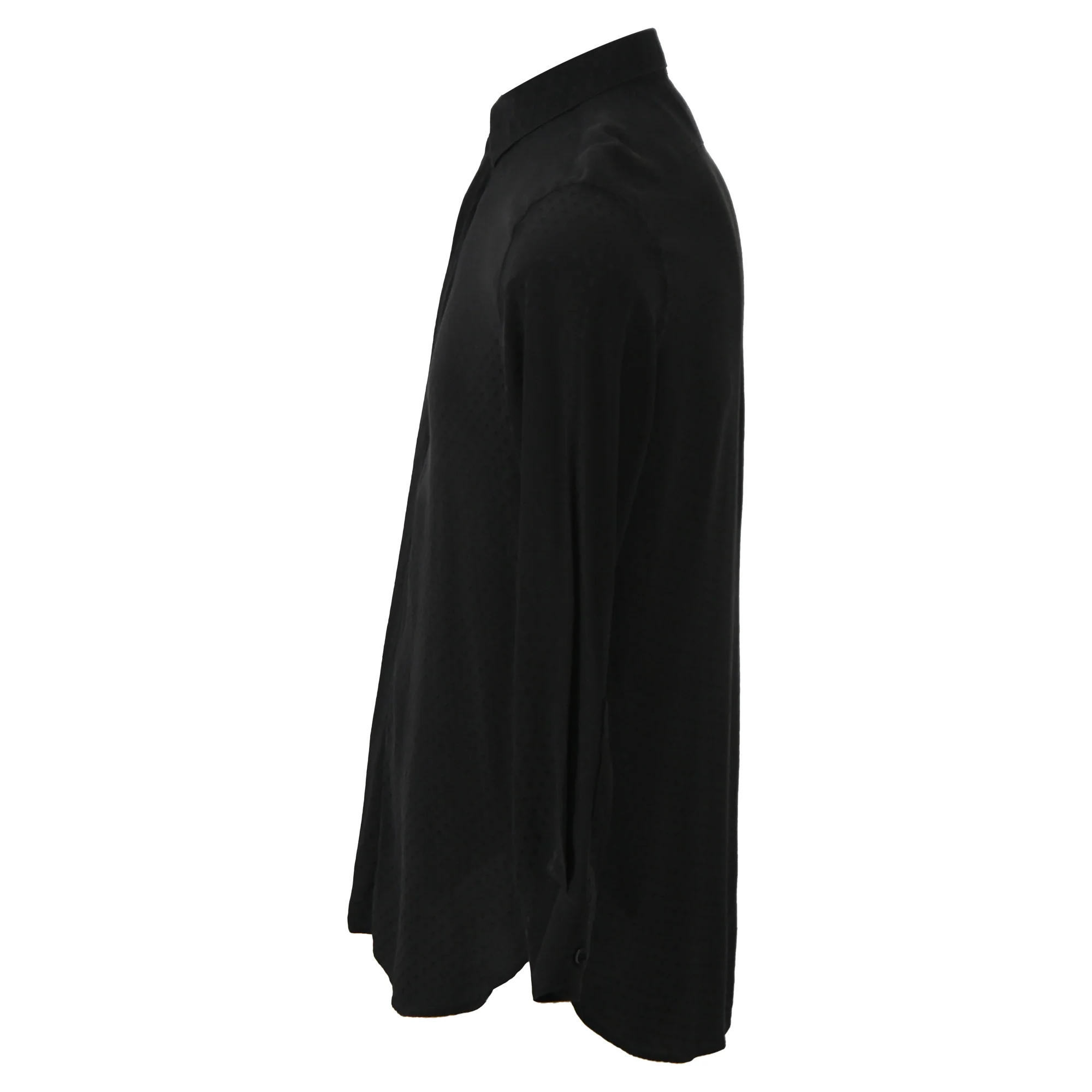 Men's Saint Laurent Textured Shirt in Black Cotton - Image 2