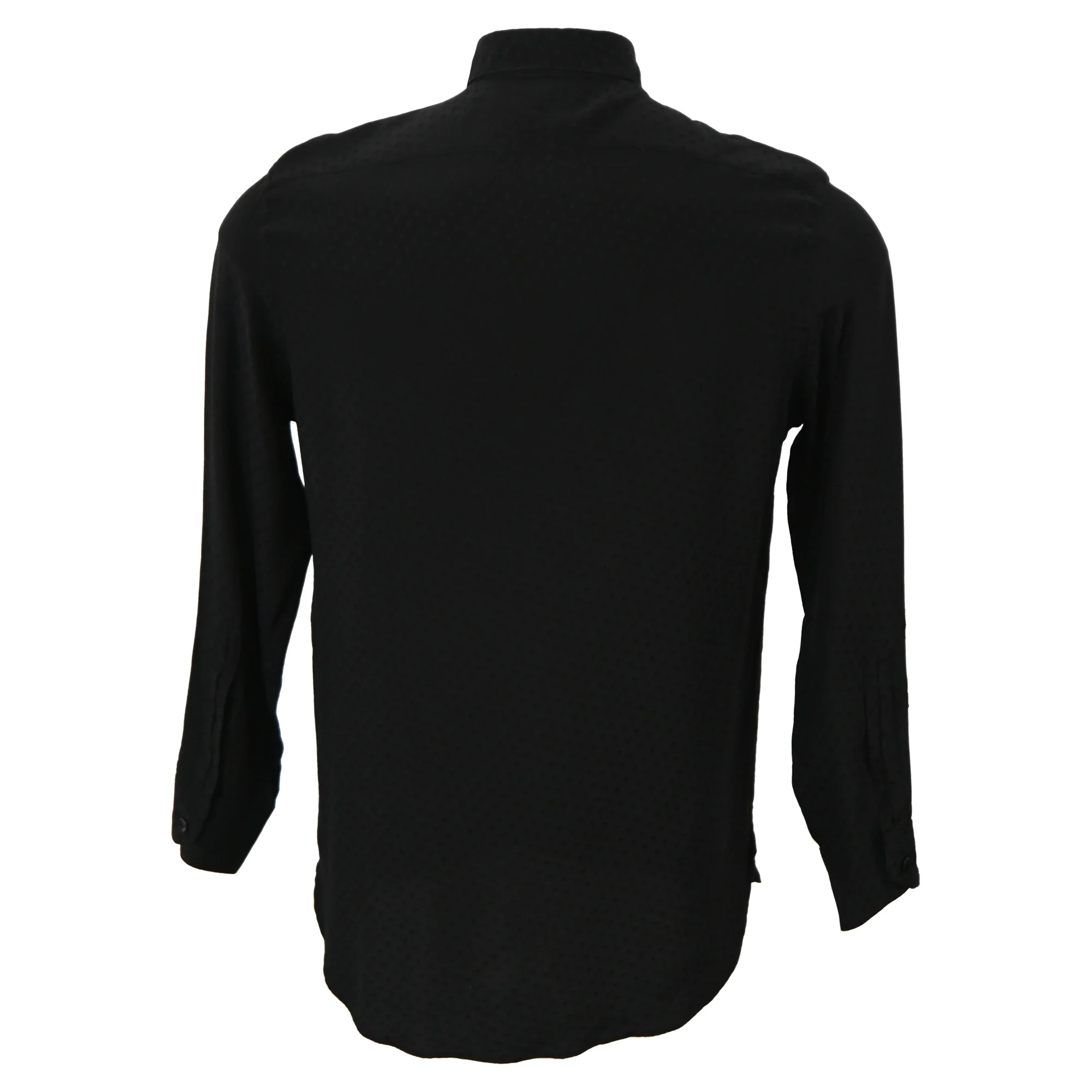 Men's Saint Laurent Textured Shirt in Black Cotton - Image 3