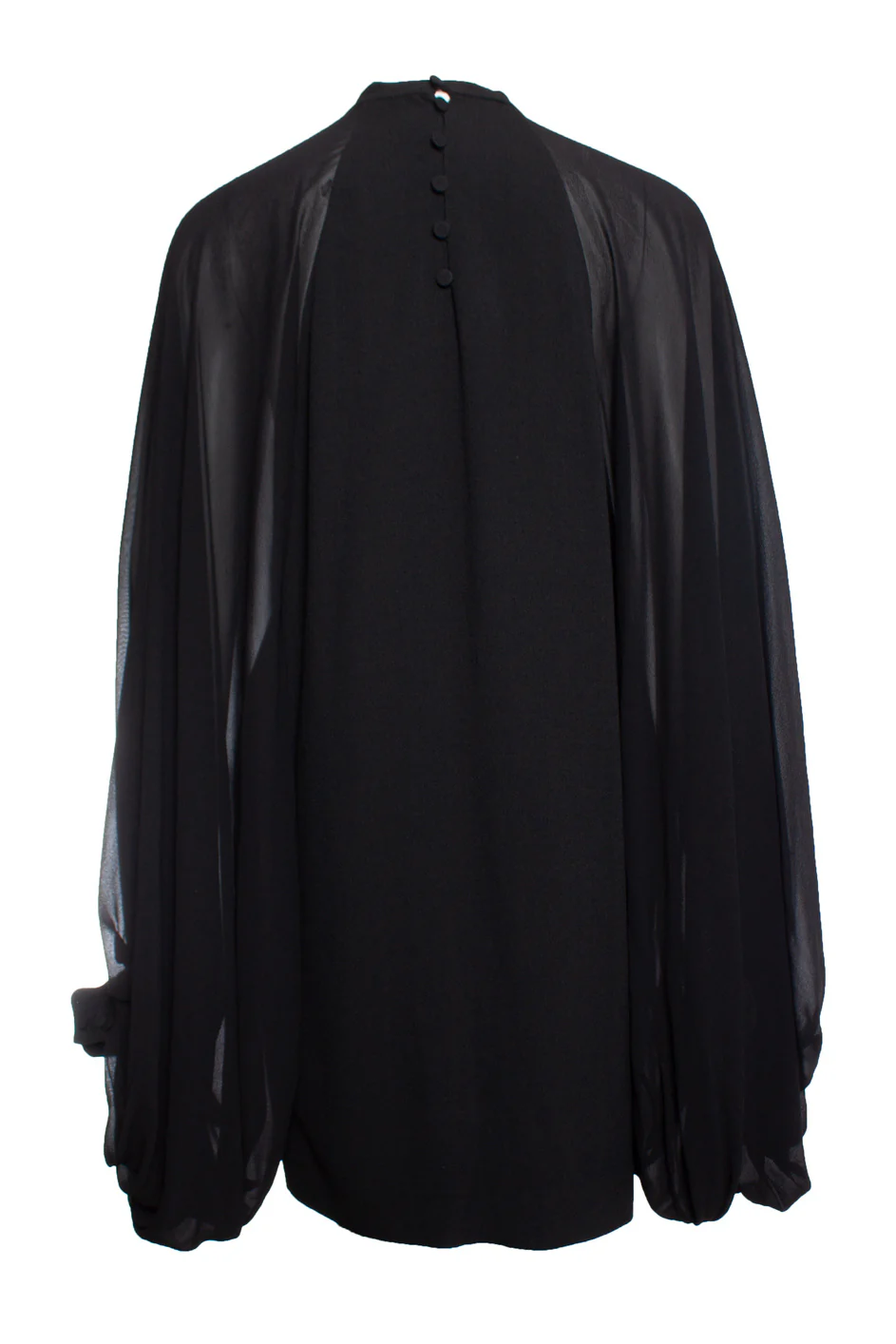 Women's Saint Laurent black dress with puff sleeves - Image 3