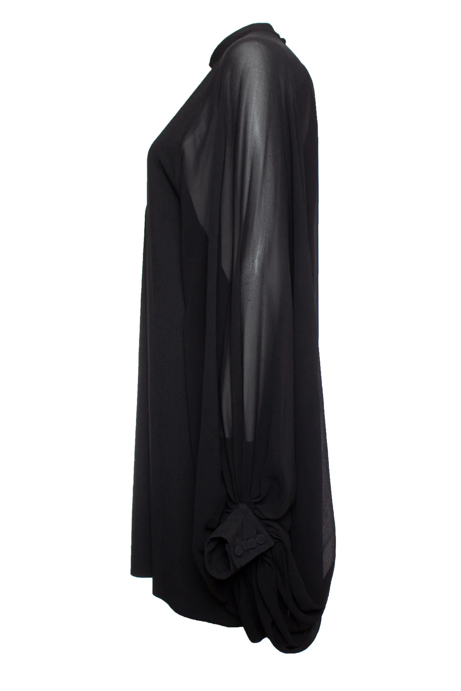 Women's Saint Laurent black dress with puff sleeves - Image 4