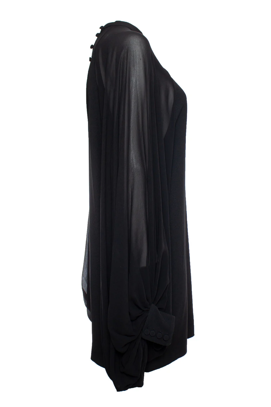 Women's Saint Laurent black dress with puff sleeves - Image 5