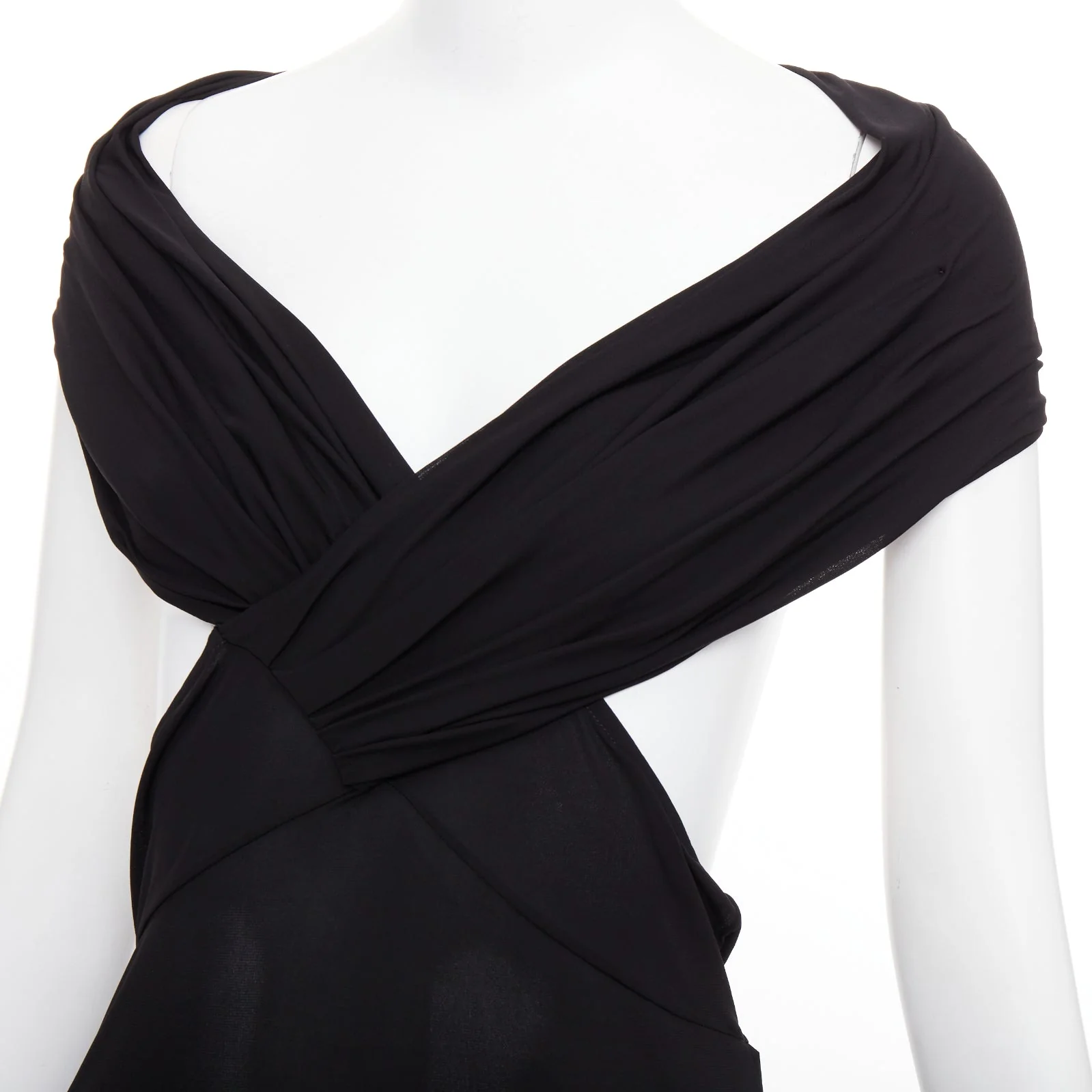 Women's Saint Laurent cut out gathered off shoulder open back dress - Image 7