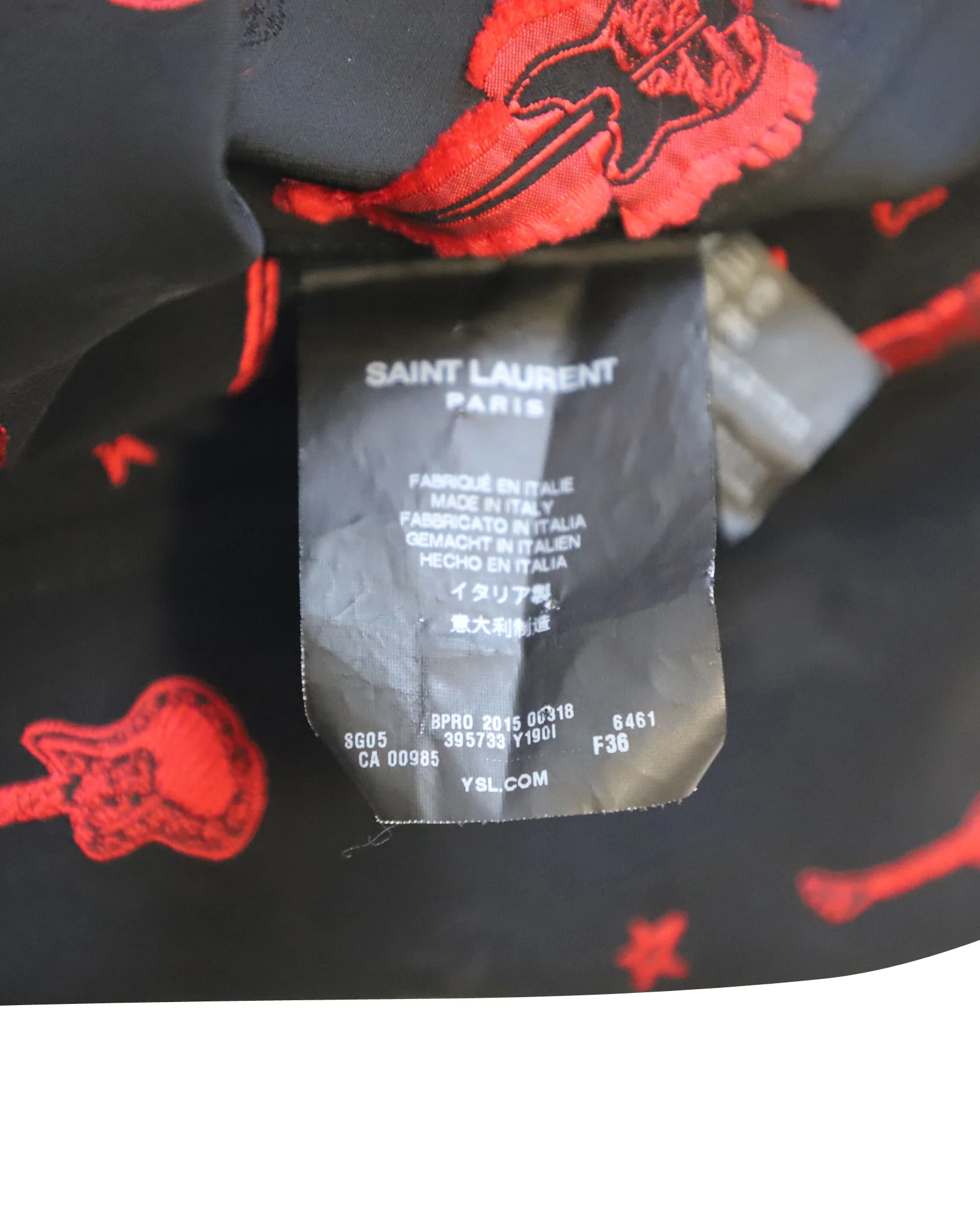 Women's Saint Laurent Guitar Embroidered Blouse in Black Viscose - Image 8
