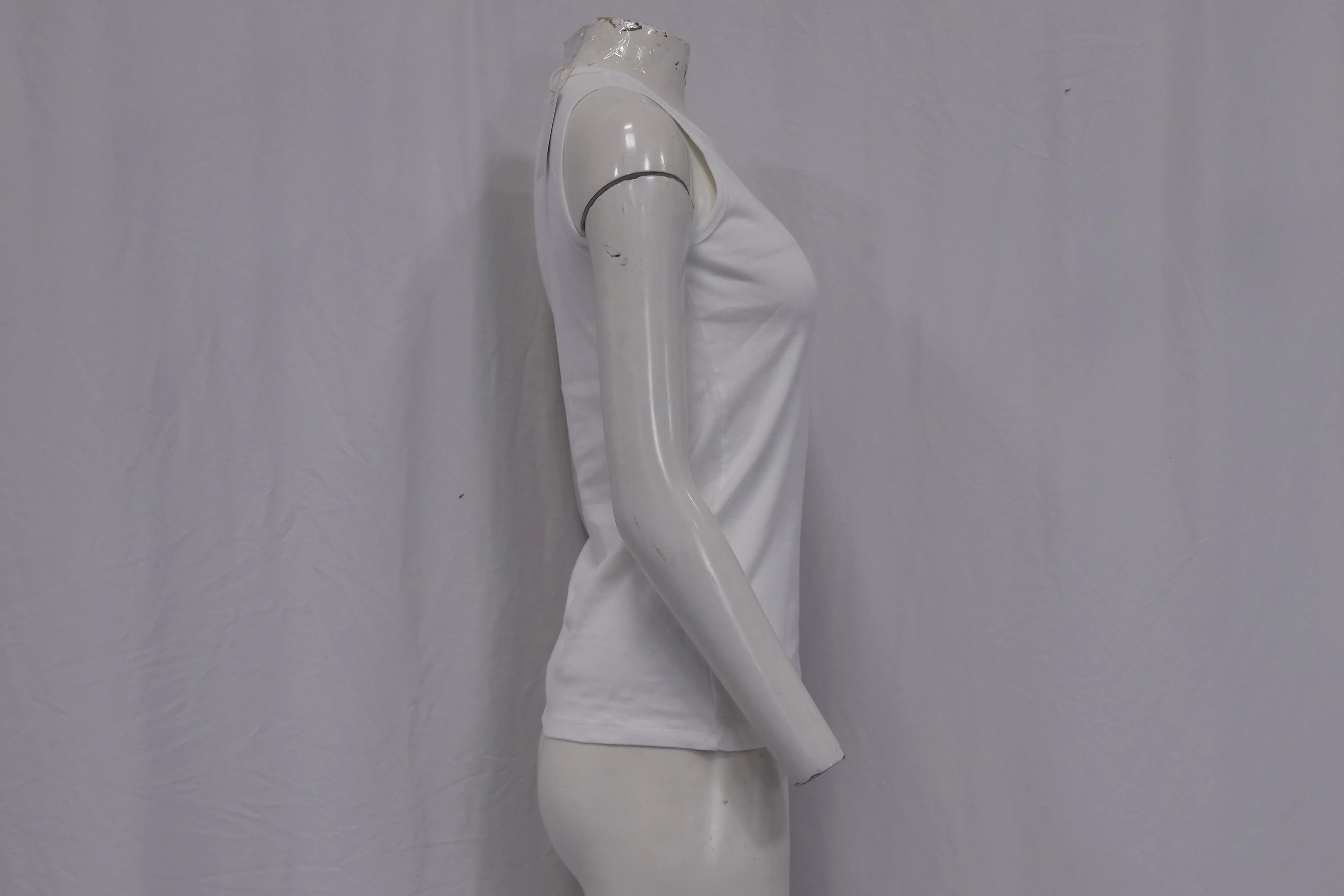 Women's Saint Laurent Knitted Tank Top in White Cotton - Image 6