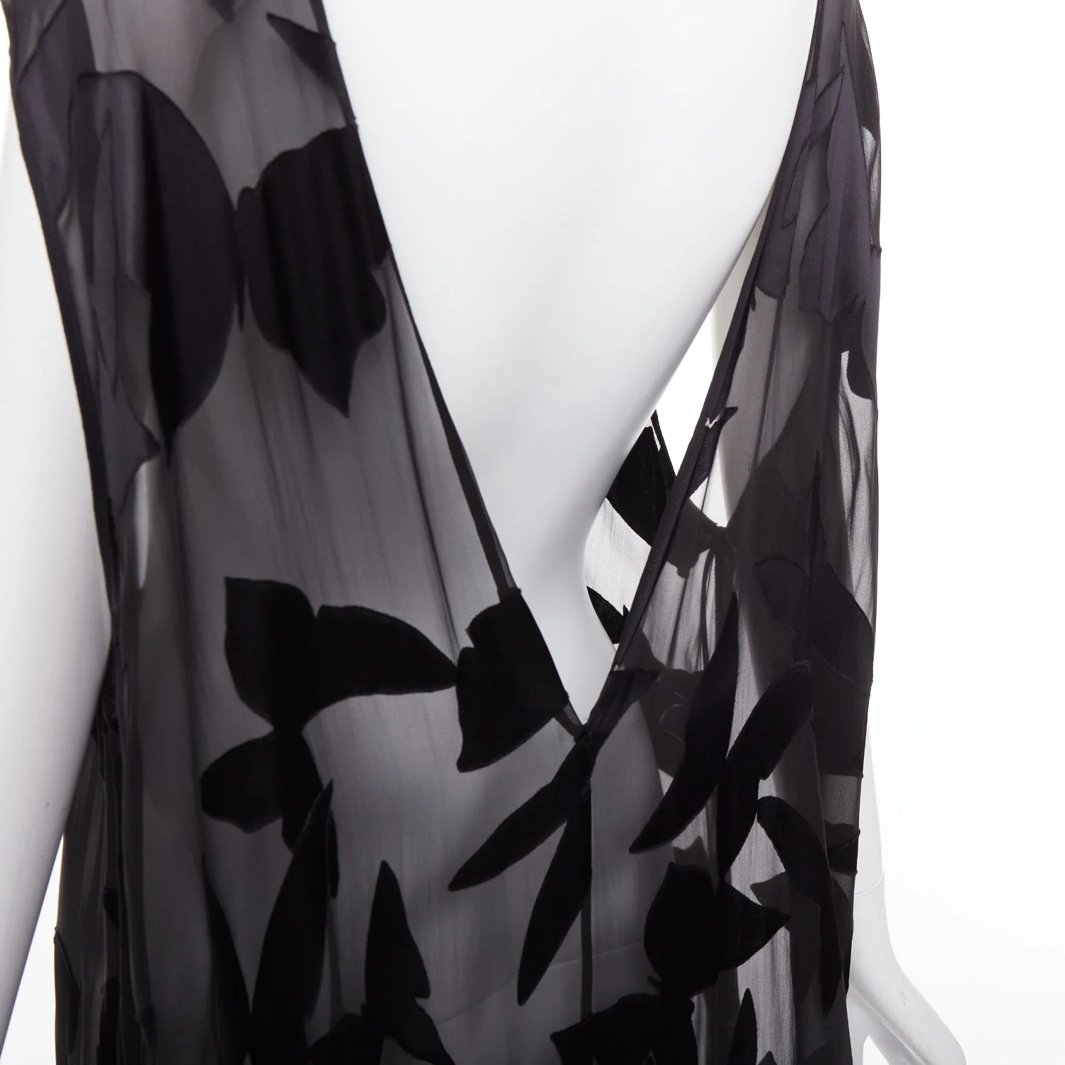 Women's Saint Laurent Runway butterfly applique sheer maxi dress - Image 2