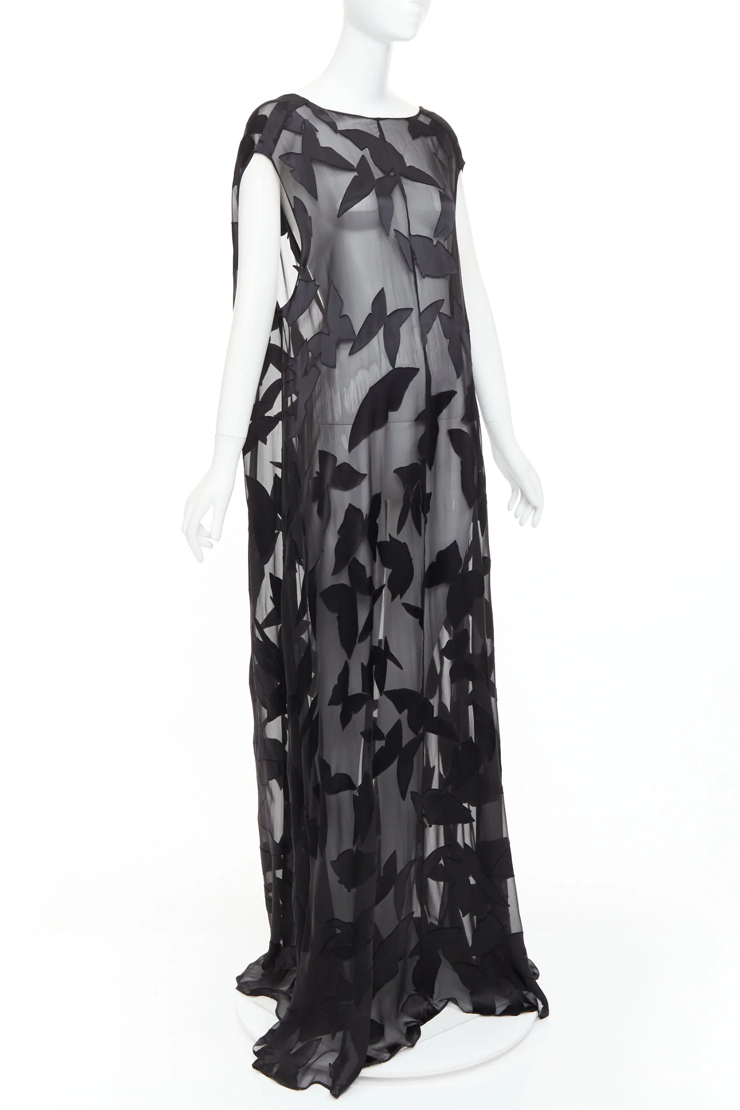 Women's Saint Laurent Runway butterfly applique sheer maxi dress - Image 3