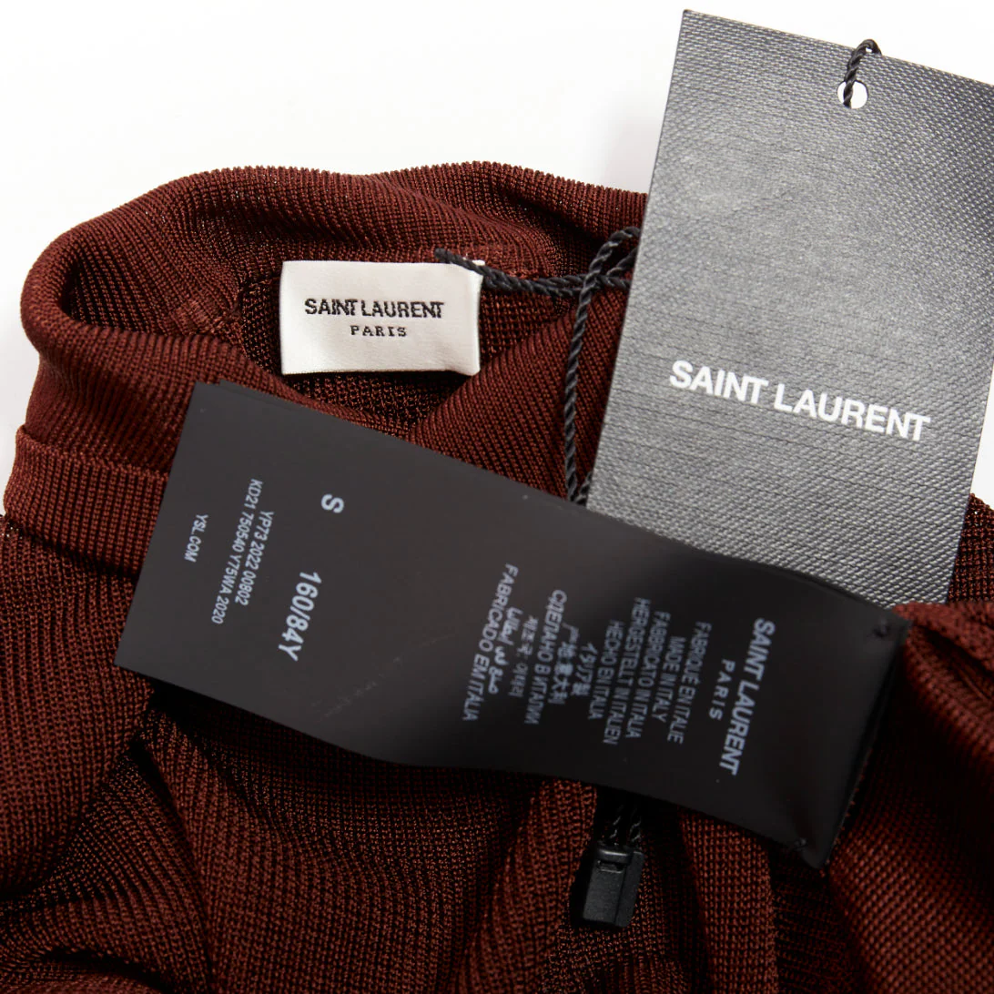 Women's Saint Laurent Runway mock neck sheer knit maxi dress - Image 9