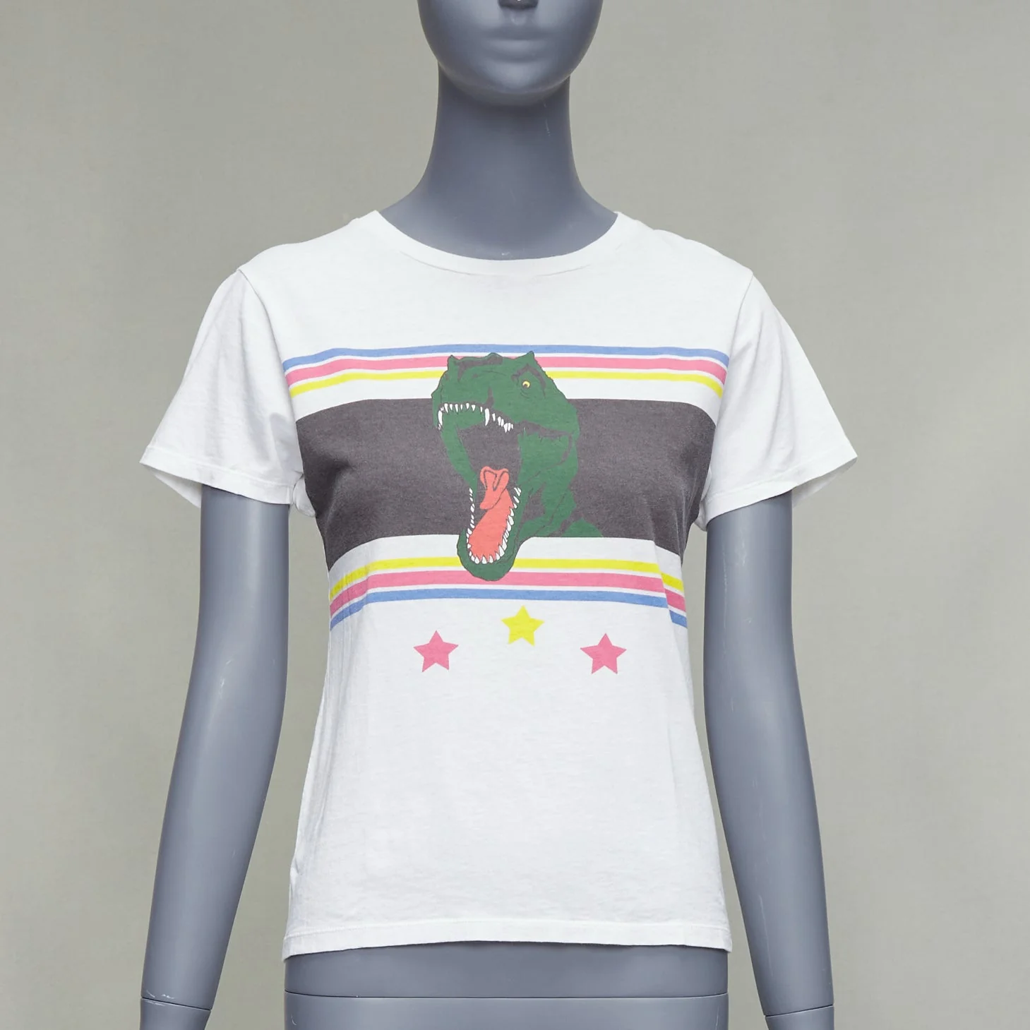 Women's Saint Laurent T Rex Dino Washed Print Tshirt - Image 7
